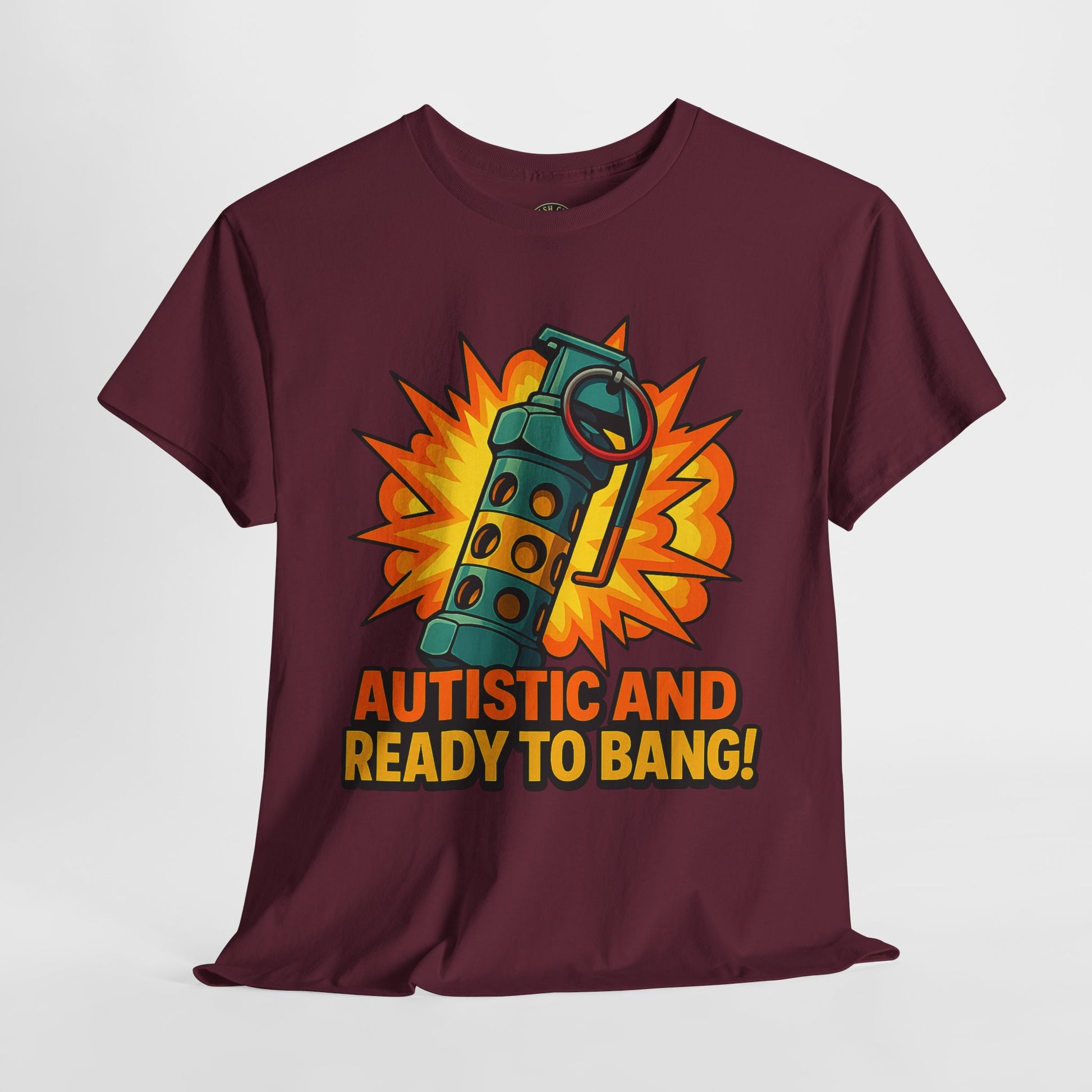 Autistic and Ready to Bang! Unisex Heavy Cotton Tee | Fun Graphic Tee, Autistic Pride, Gift for Autism Awareness, Casual Wear