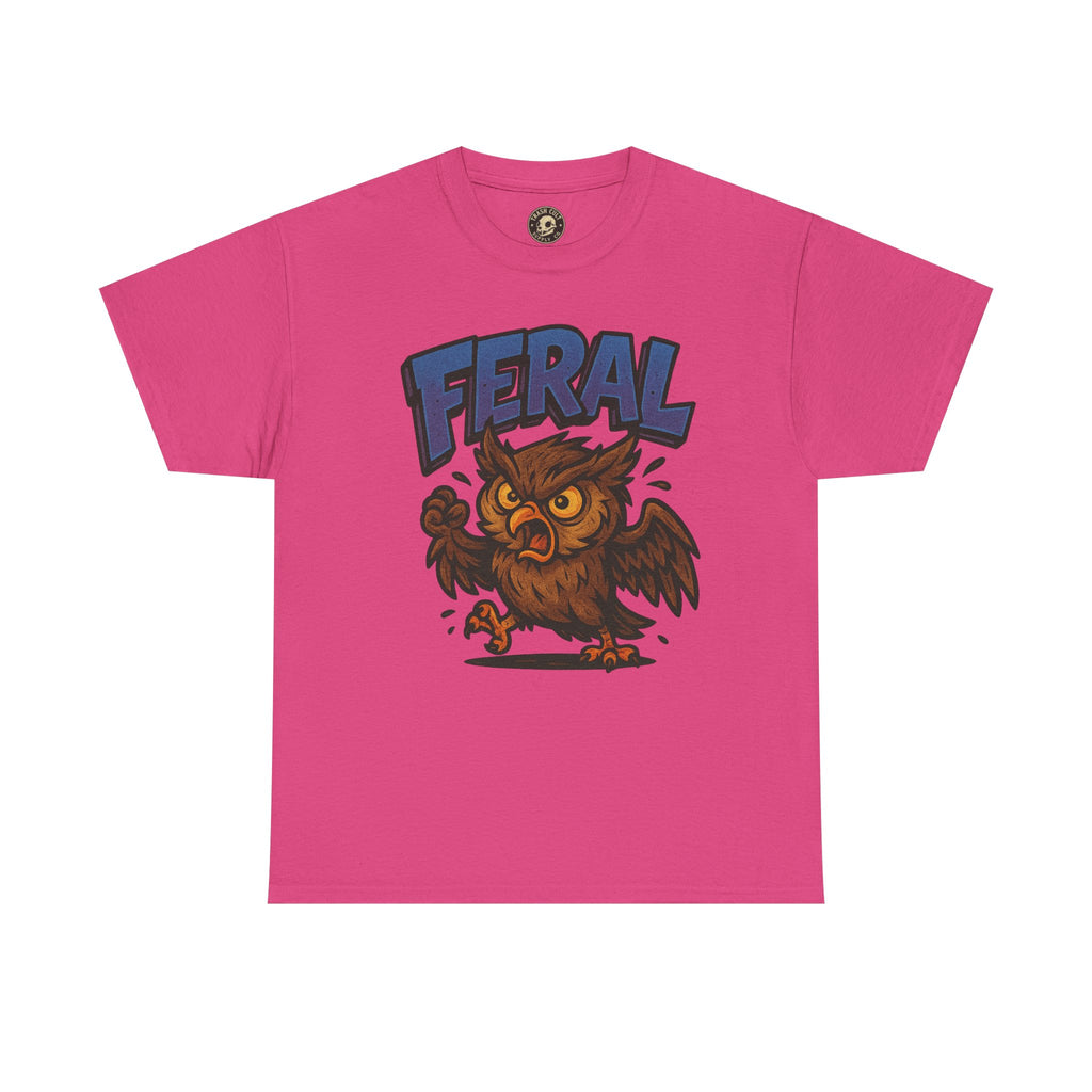 Feral Owl T-Shirt – Bold Animal Graphic Tee | Unisex Cotton Shirt for Bird Nerds & Chaos Lovers