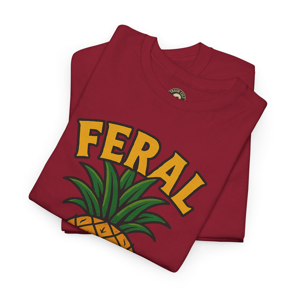 Feral Evil Pineapple Shirt – Aggressive Fruit Trashcore Tee – Gildan 5000 Unisex