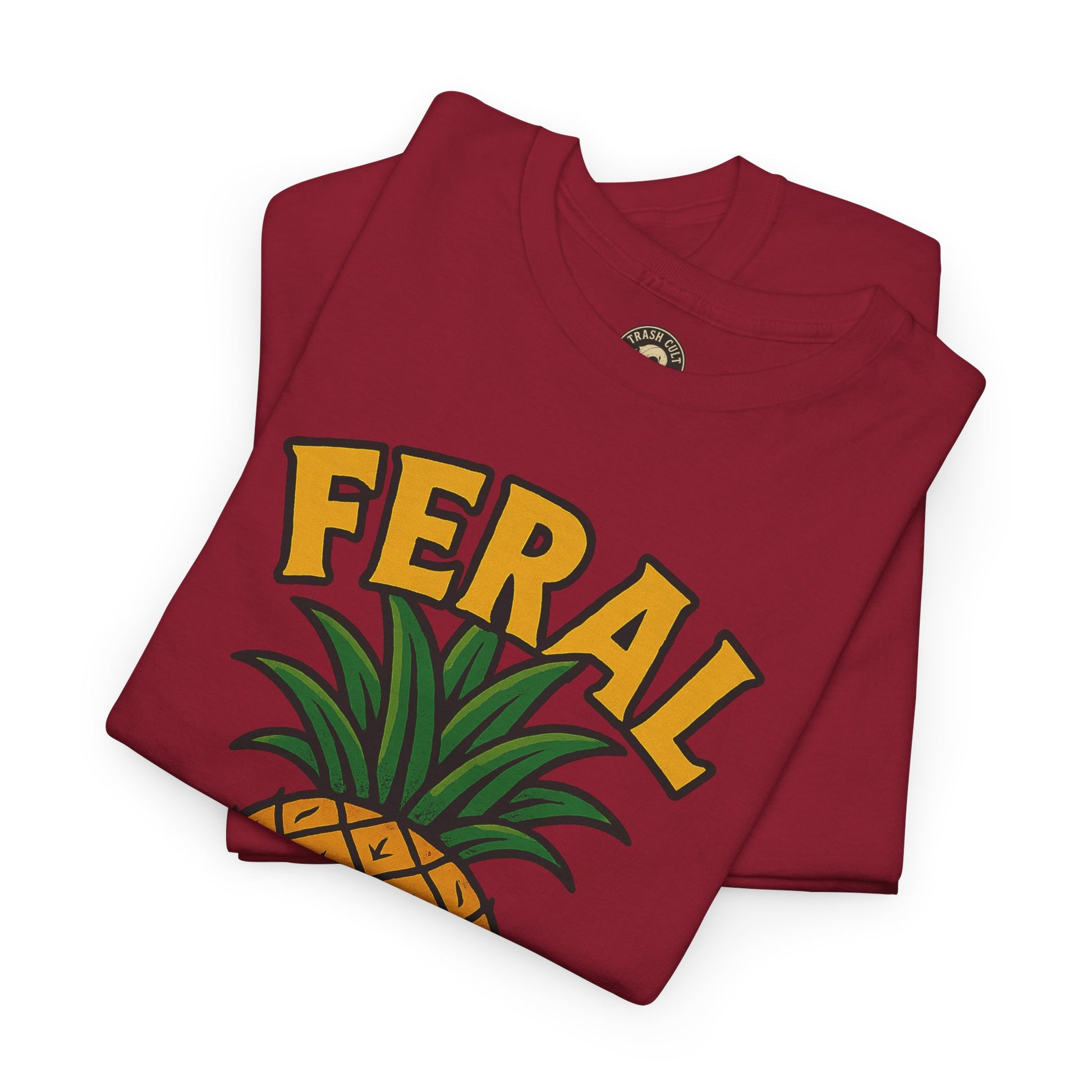 Feral Evil Pineapple Shirt – Aggressive Fruit Trashcore Tee – Gildan 5000 Unisex