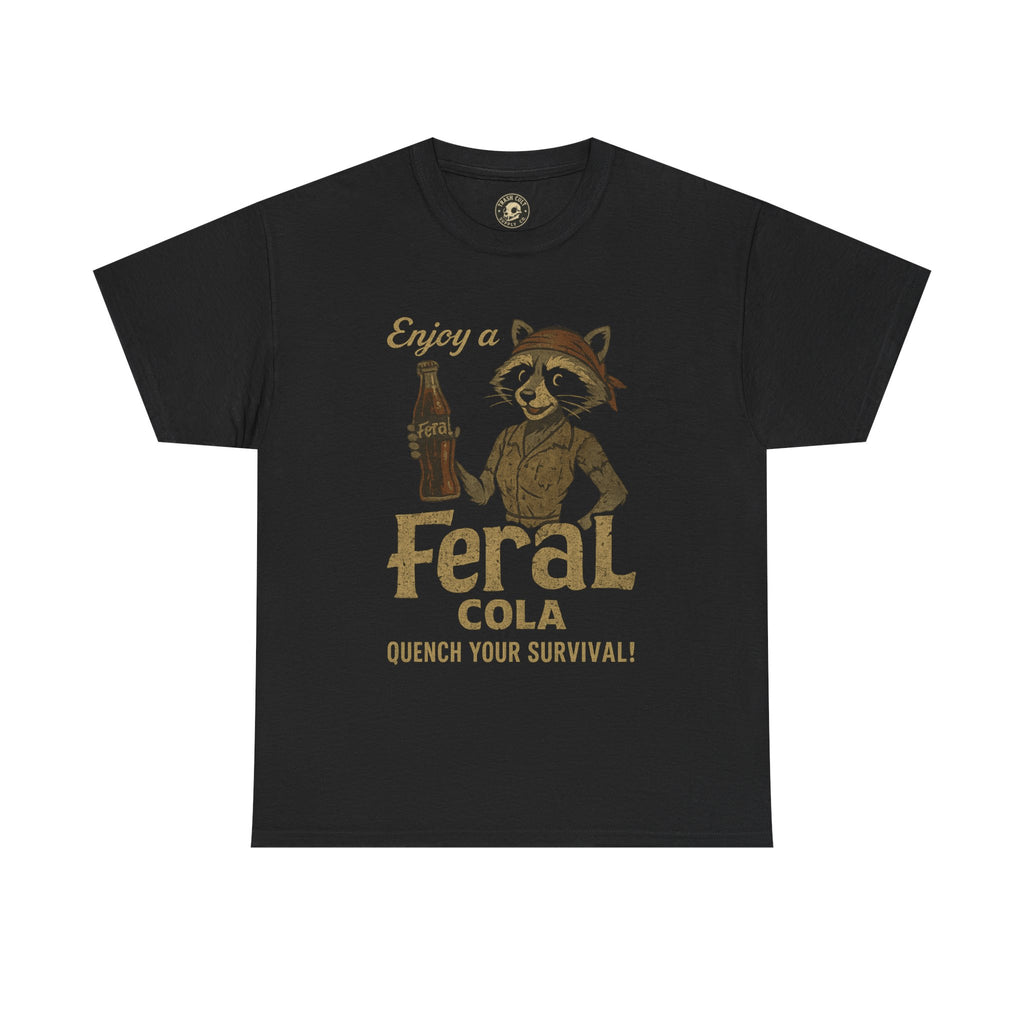 Feral Cola Shirt – Vintage Raccoon Parody Tee – Survival Humor on Gildan 5000