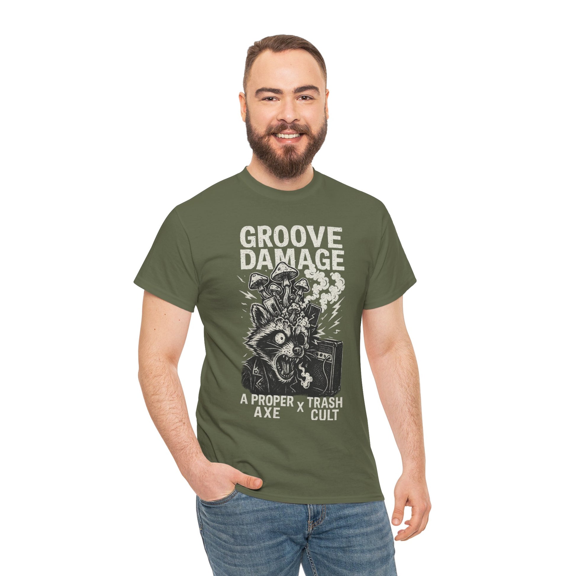 Groove Damage T-Shirt – A Proper Axe x Trash Cult Collab – Stoner Groove Punk Shirt