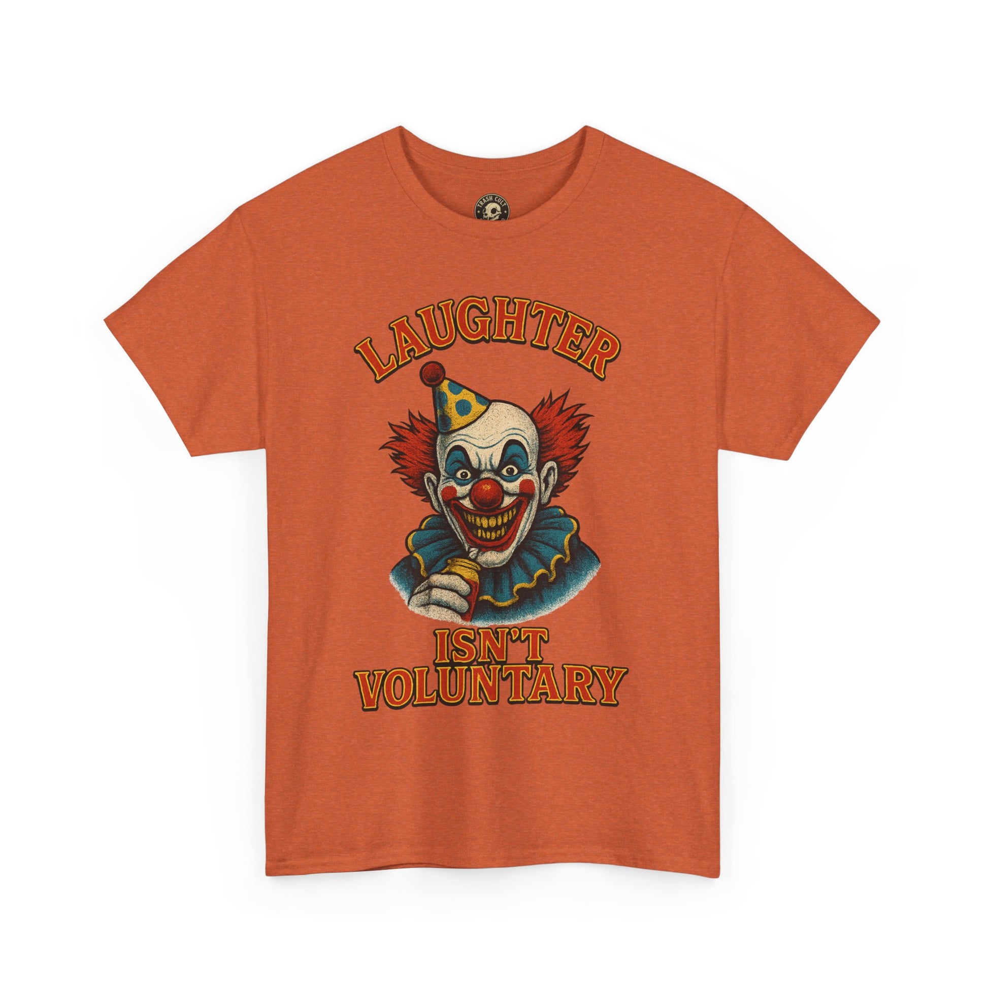 Laughter Isn’t Voluntary Creepy Clown Shirt – Circus Horror Tee – Gildan 5000