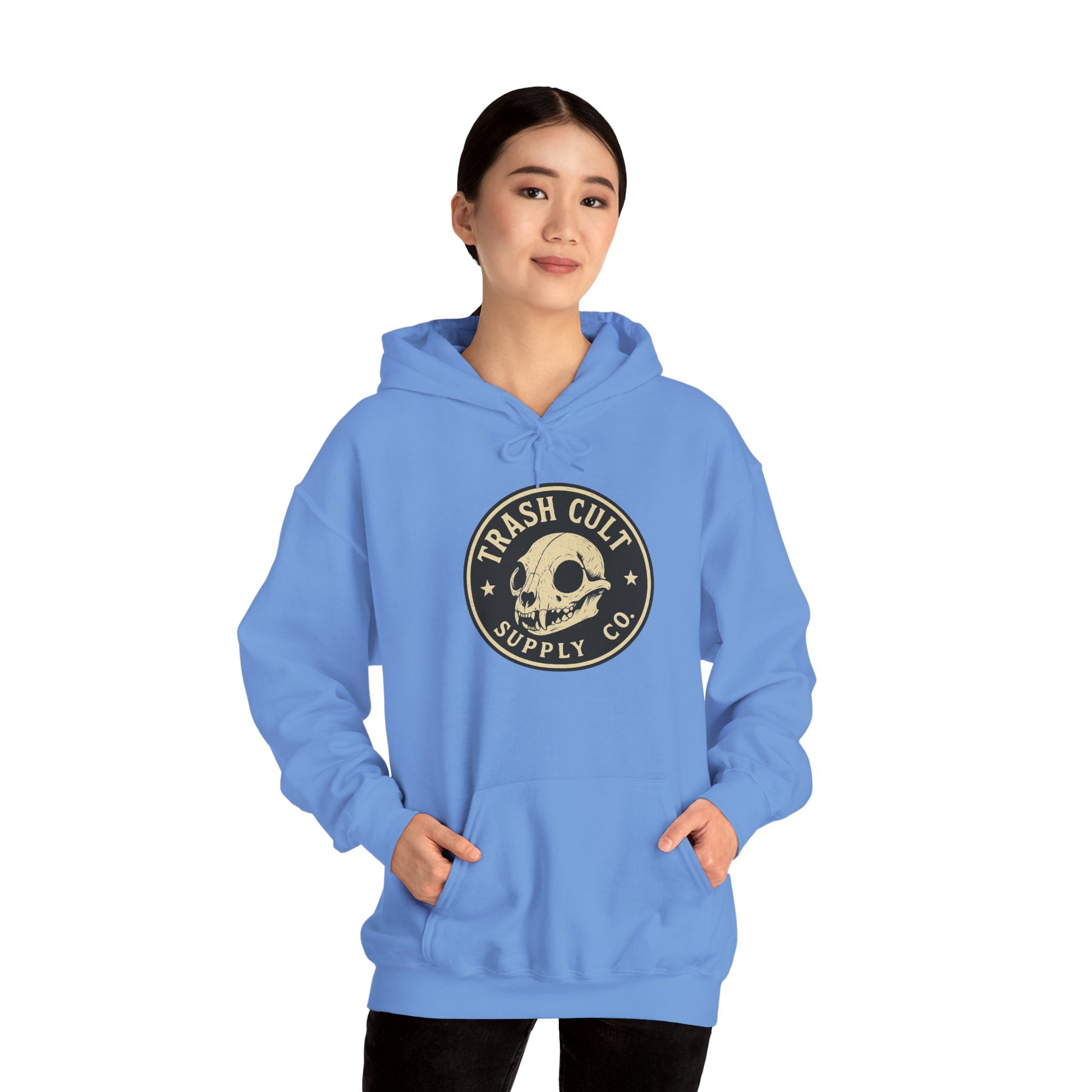 Trash Cult Hooded Sweatshirt, Unisex Hoodie with Skull Design, Perfect for Casual Wear, Gifts for Friends, Cozy Fashion