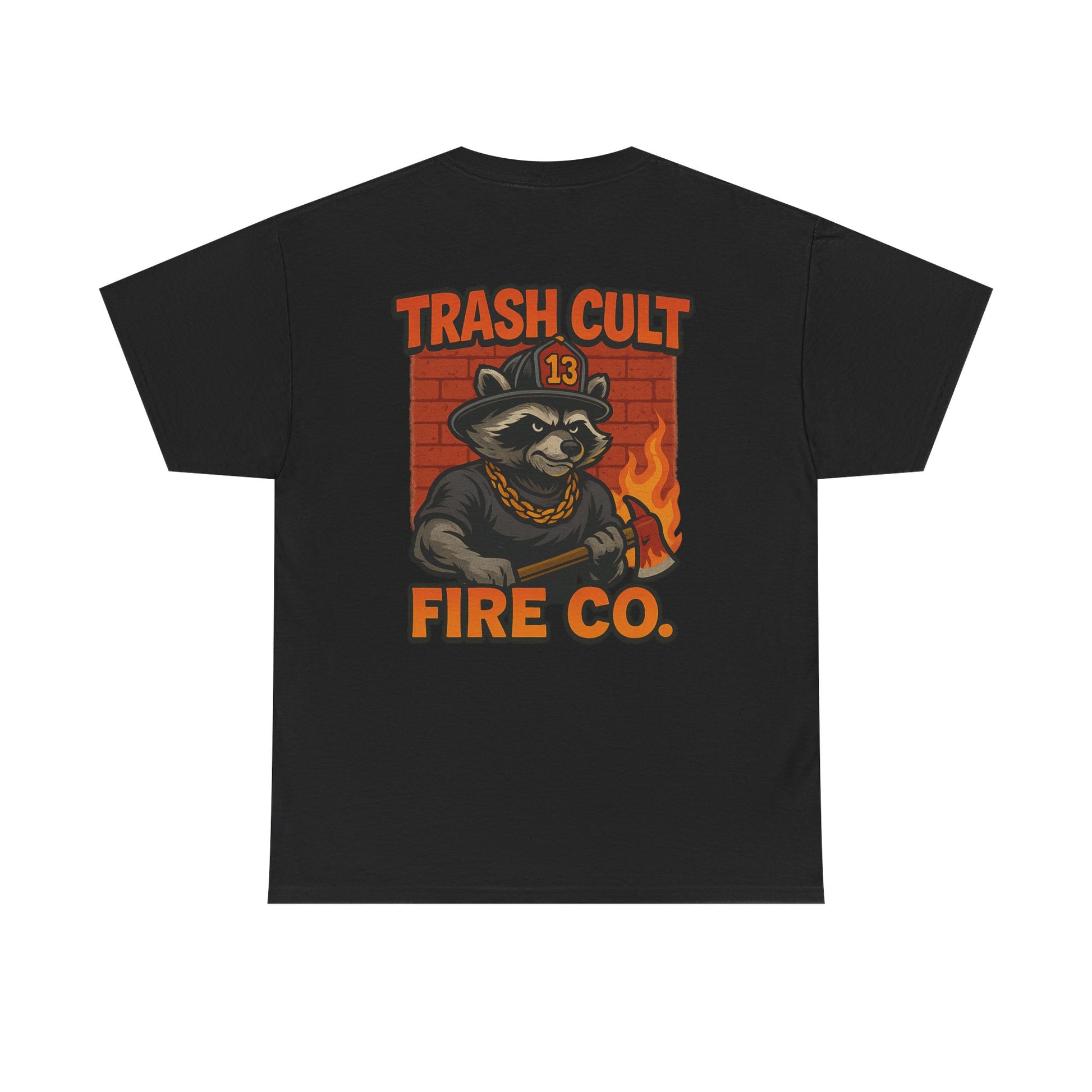 Trash Cult Fire Co. Unisex Tee - Quirky Raccoon Design, Fun Gift, Casual Wear, Firefighter Humor, Unique Apparel