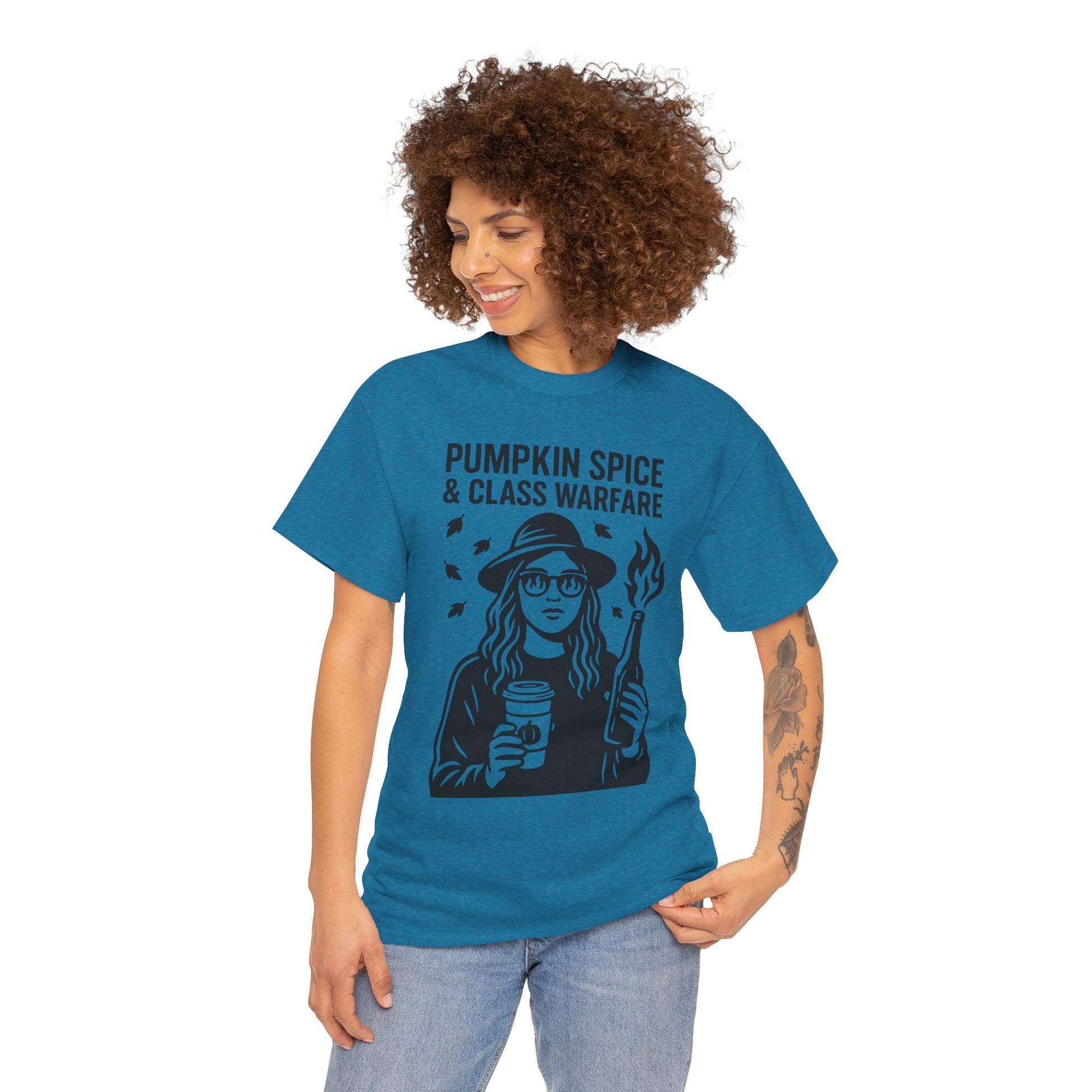 Pumpkin Spice & Class Warfare Shirt – Fall Riot Girl Graphic Tee – Fall of Humanity Collection – Trash Cult Supply Co.