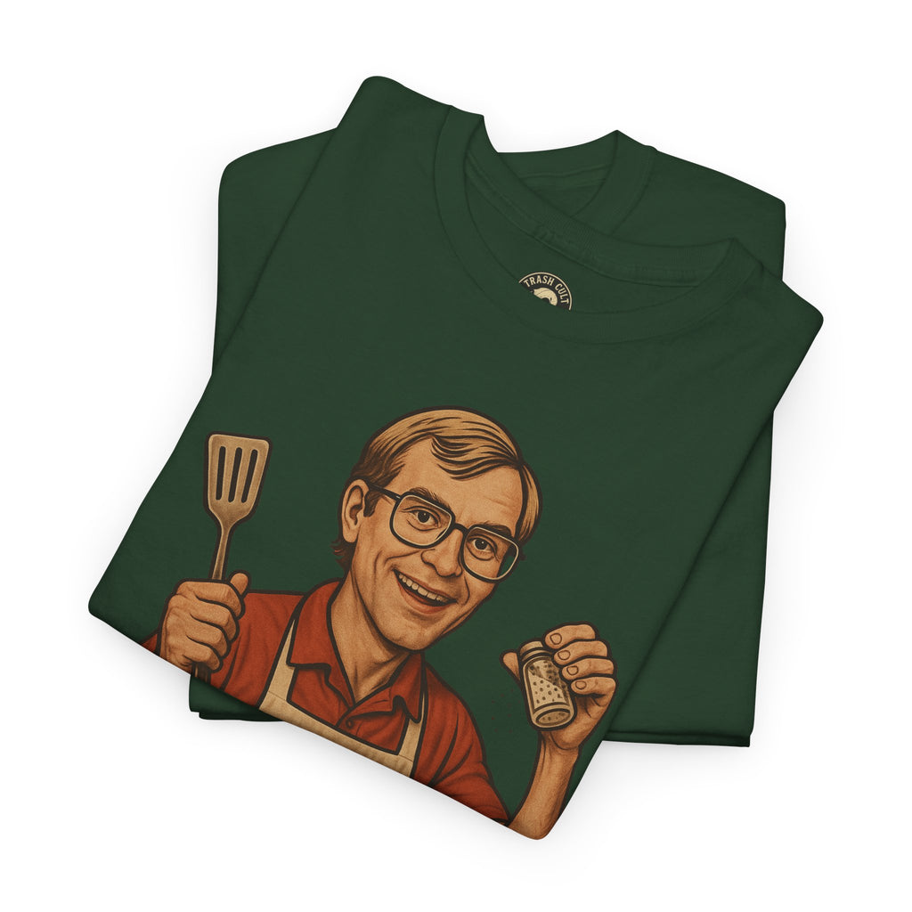 Kiss the Cook Dark Humor Chef Shirt – Creepy Retro Kitchen Parody