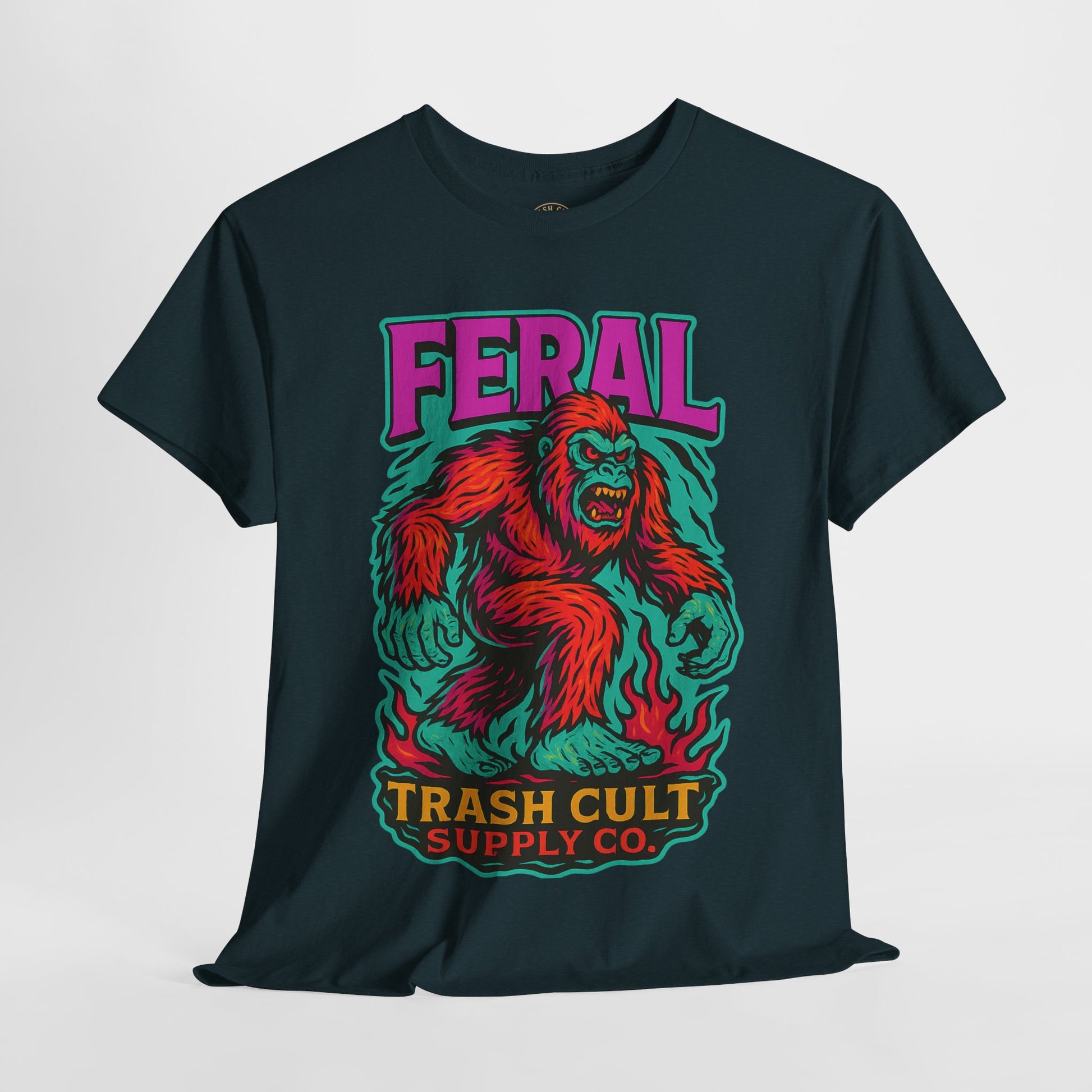 FERAL Bigfoot Shirt – Trashcore Bold Colors | Trash Cult Supply Co | Gildan 5000 Tee