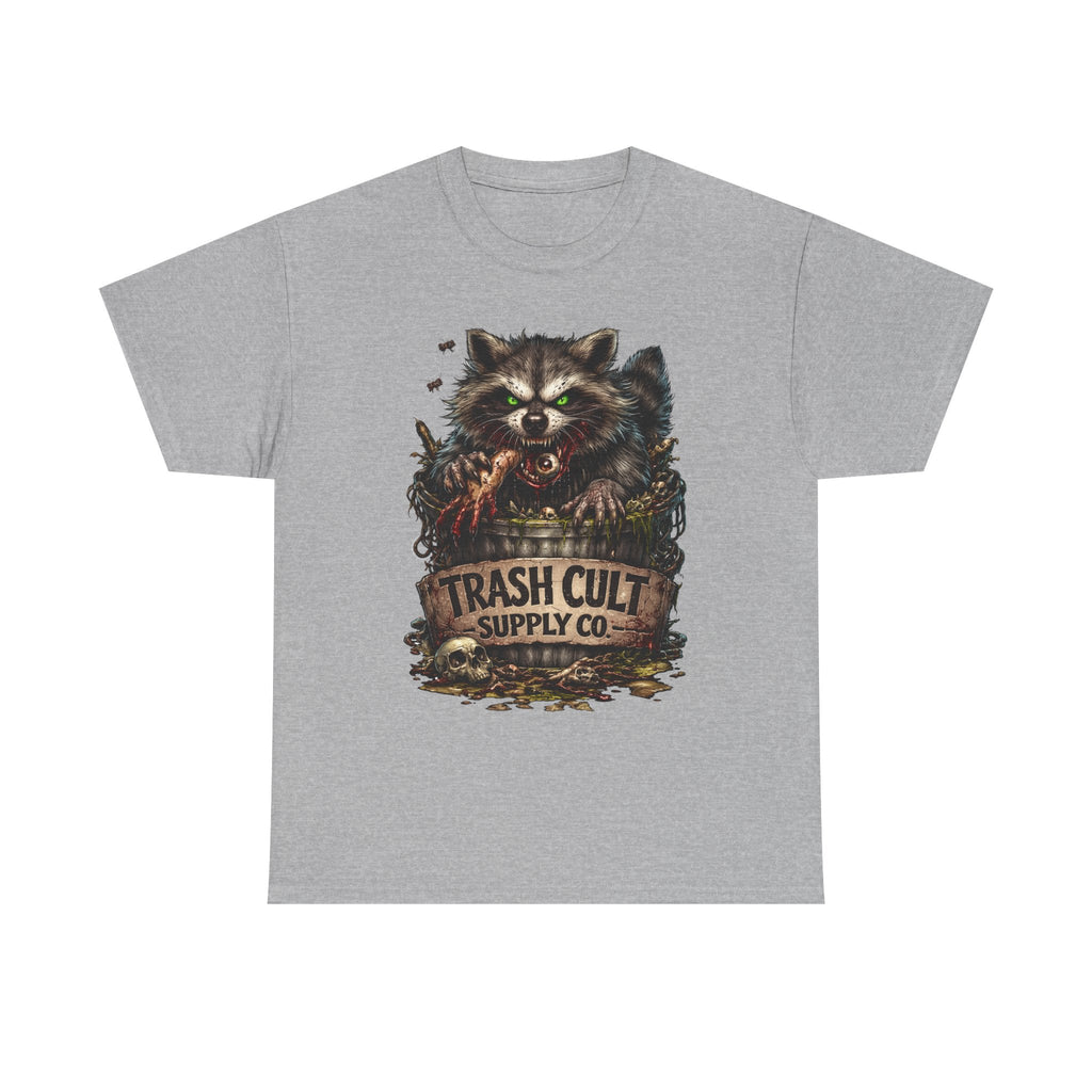 Raccoon 'Trash Cult Supply Co.' Graphic Tee — Vintage Grunge Animal Streetwear