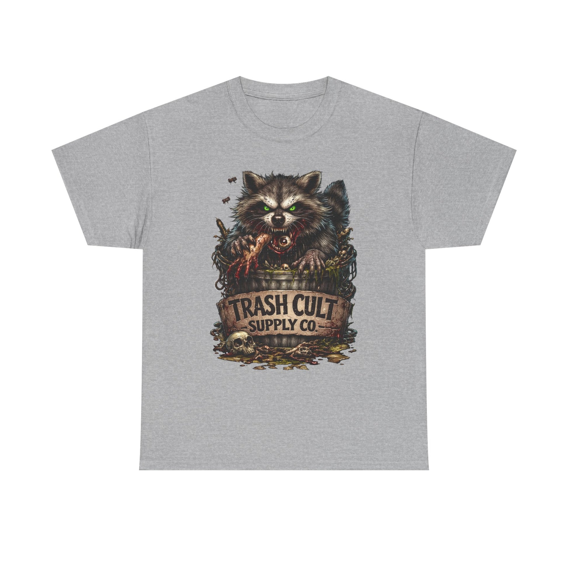 Raccoon 'Trash Cult Supply Co.' Graphic Tee — Vintage Grunge Animal Streetwear