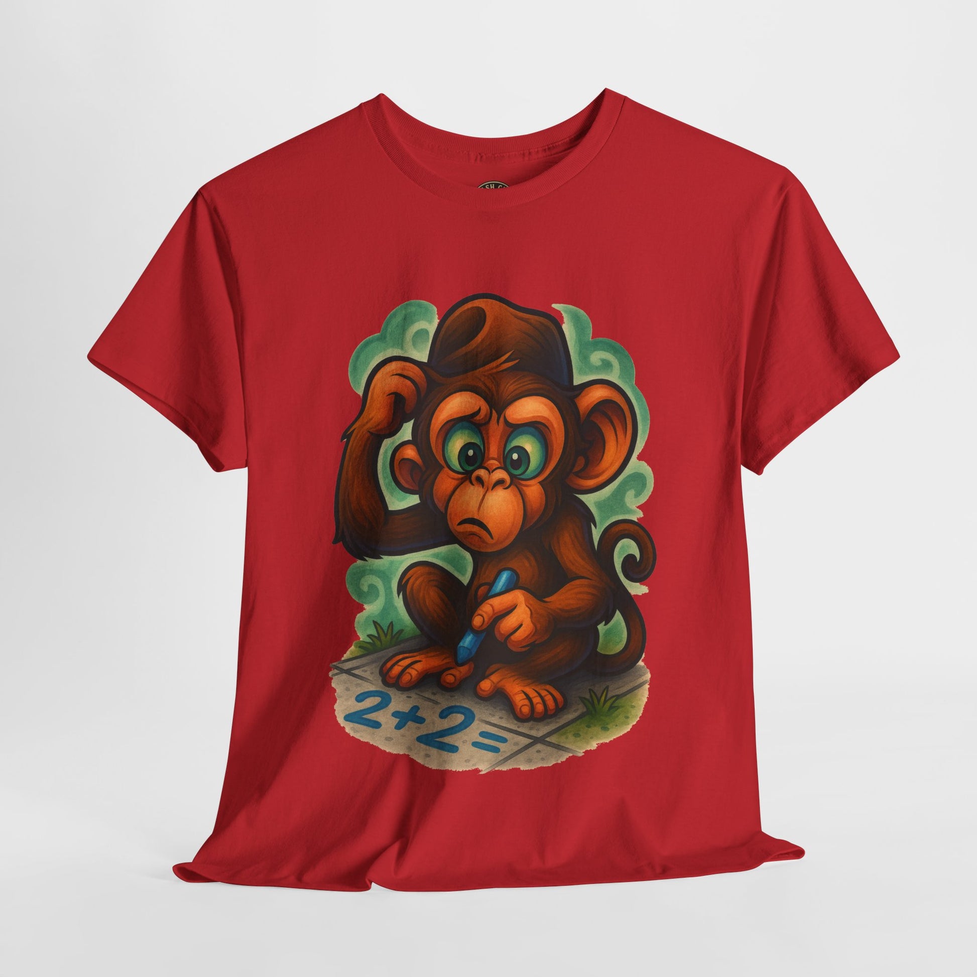 Confused Monkey Math Shirt – Funny Thoughtful Graphic Tee | Unisex Gildan 5000