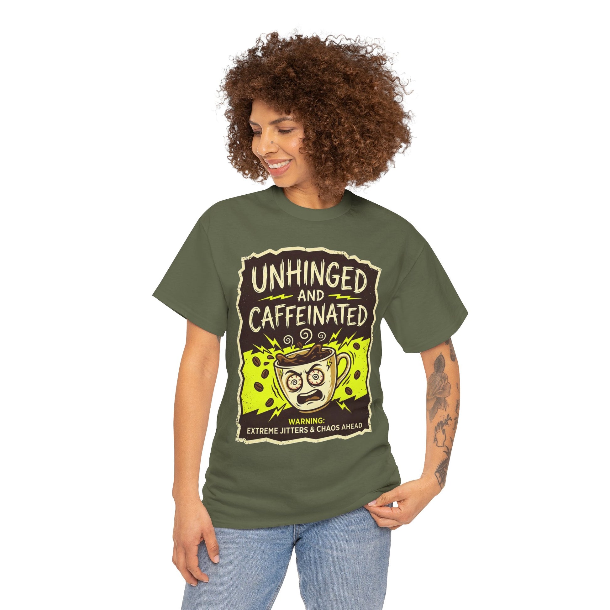 Unhinged and Caffeinated Tee — Funny Coffee Lover T-Shirt