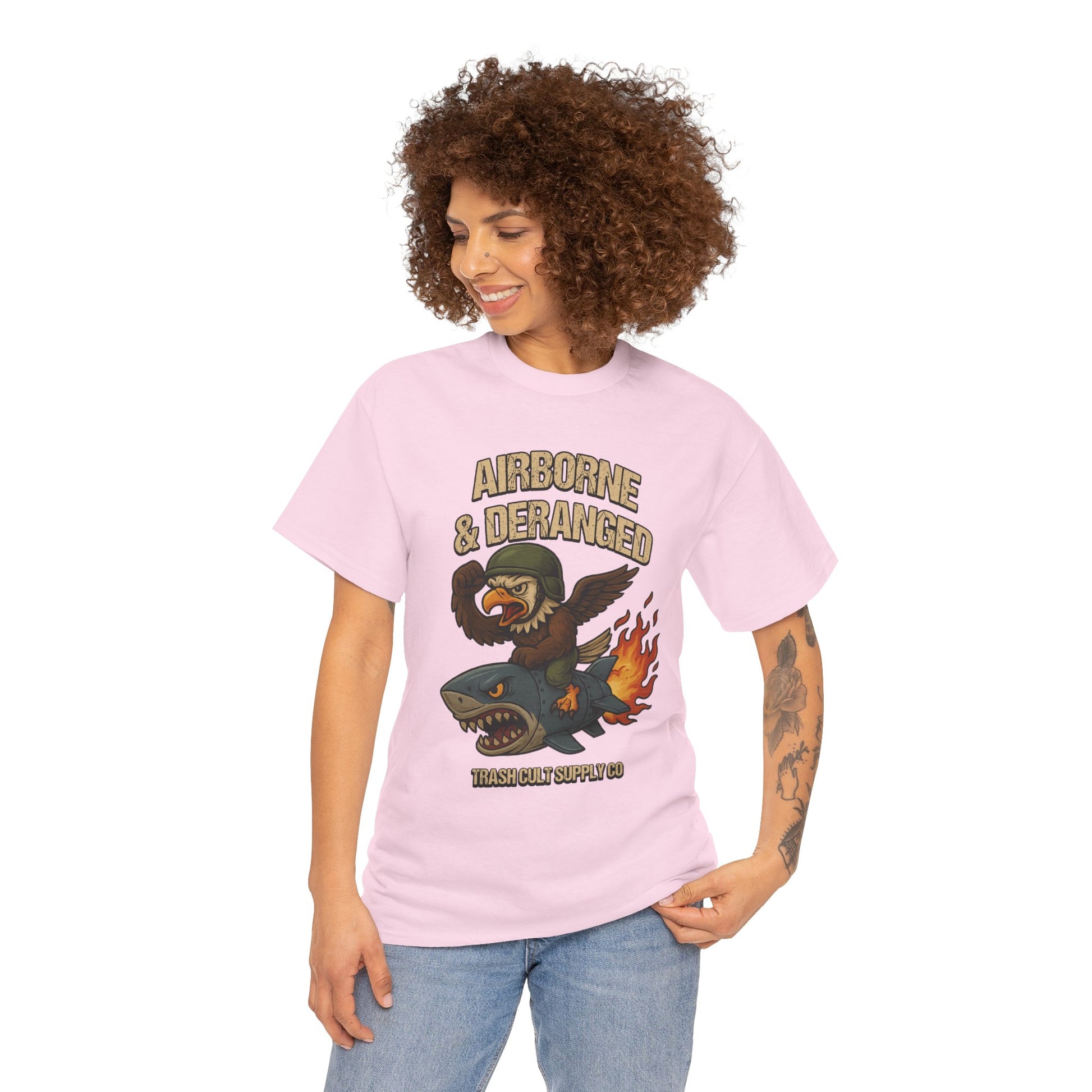 Airborne & Deranged T-Shirt – Trash Cult Supply Co. | Gildan 5000 Heavy Cotton Tee