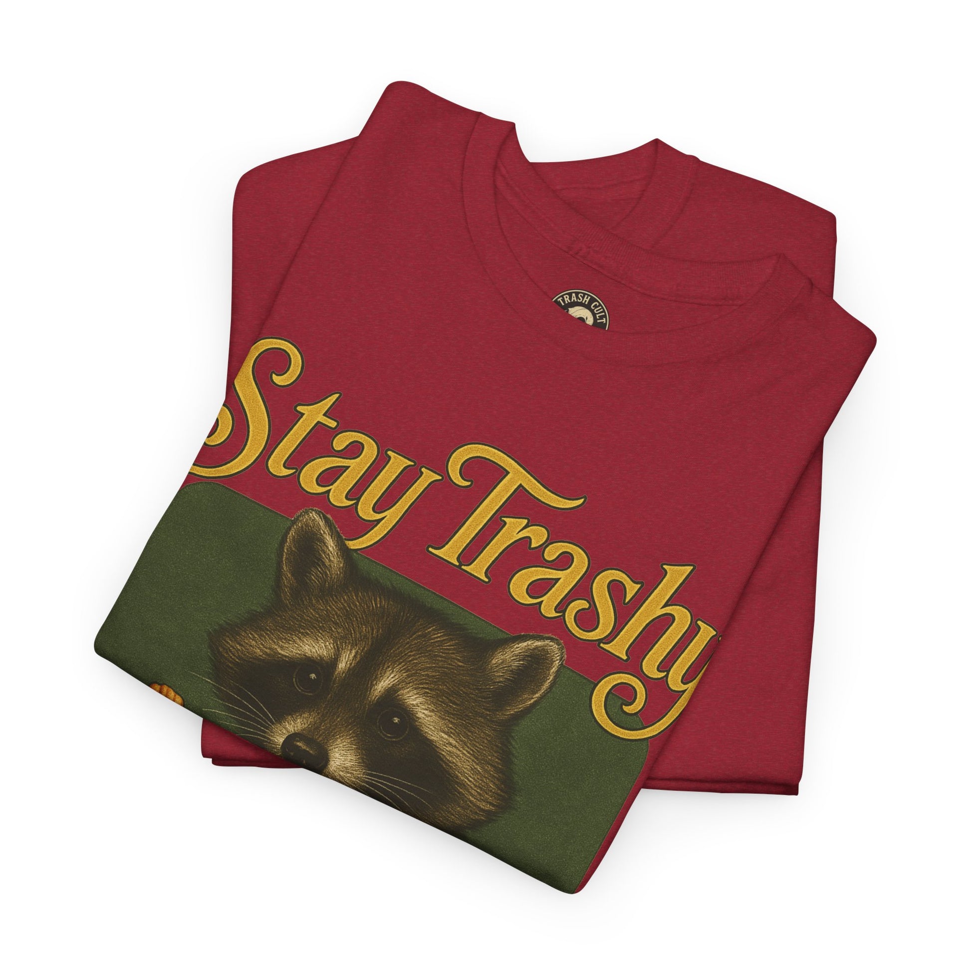 Stay Trashy Raccoon T-Shirt – Vintage-Style Cute Trash Panda | Trash Cult Supply Co | Gildan 5000