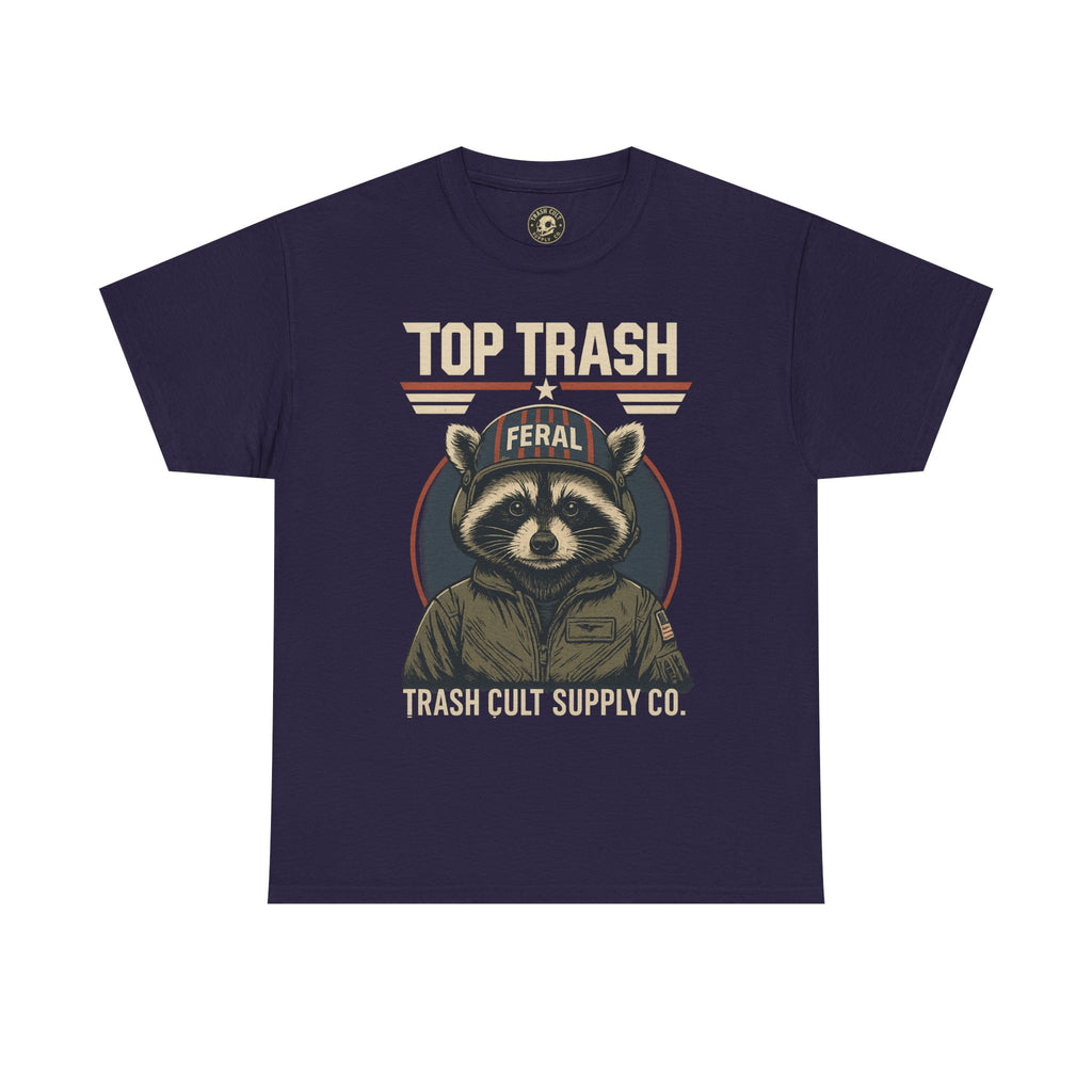 Feral Top Trash Raccoon Pilot Shirt – Trash Cult Supply Co. Parody Tee