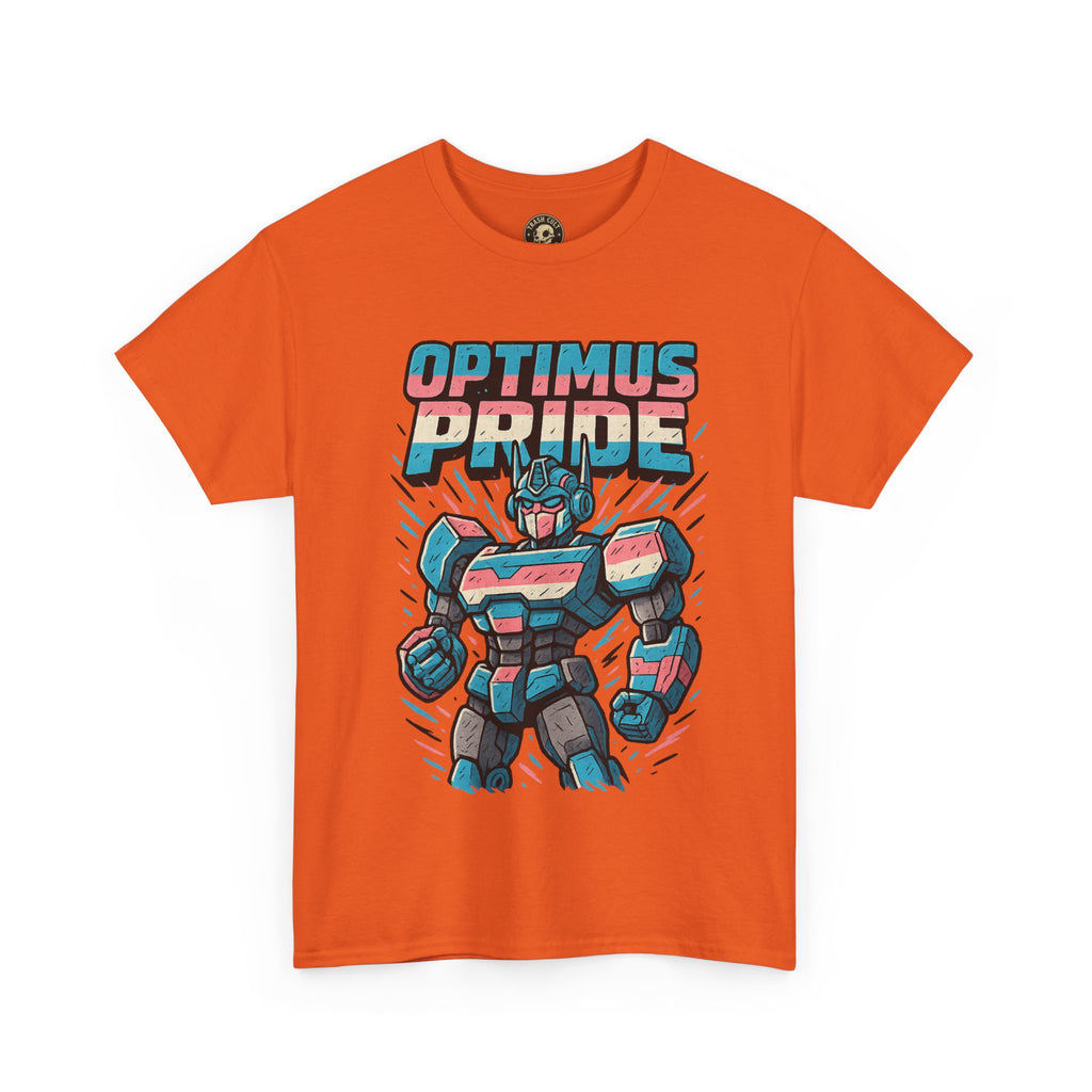 Optimus Pride T-Shirt – Funny Trans Mech LGBTQ+ Graphic Tee | Unisex Heavy Cotton Nerd Pride Shirt