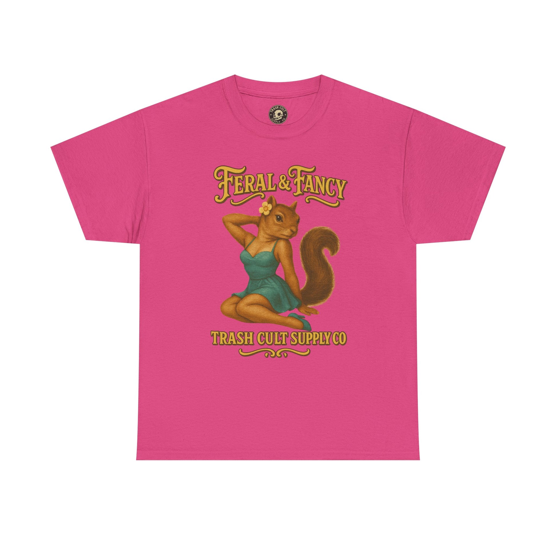 Feral & Fancy Pin-Up Squirrel Shirt – Vintage 1950s Style | Trash Cult Supply Co | Gildan 5000