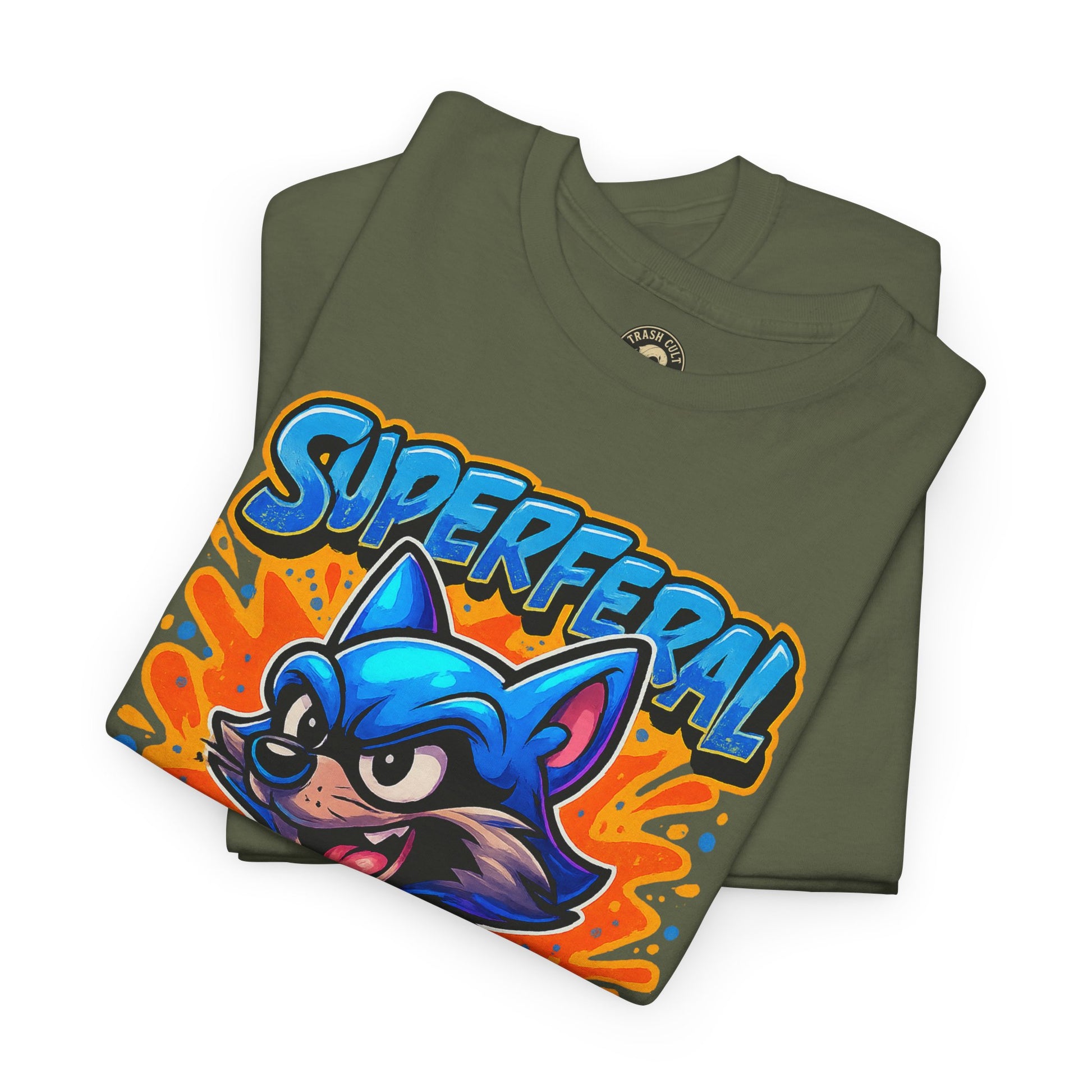 SuperFeral Raccoon Graffiti Shirt – Bold New School Superhero Streetwear | Trash Cult Supply Co