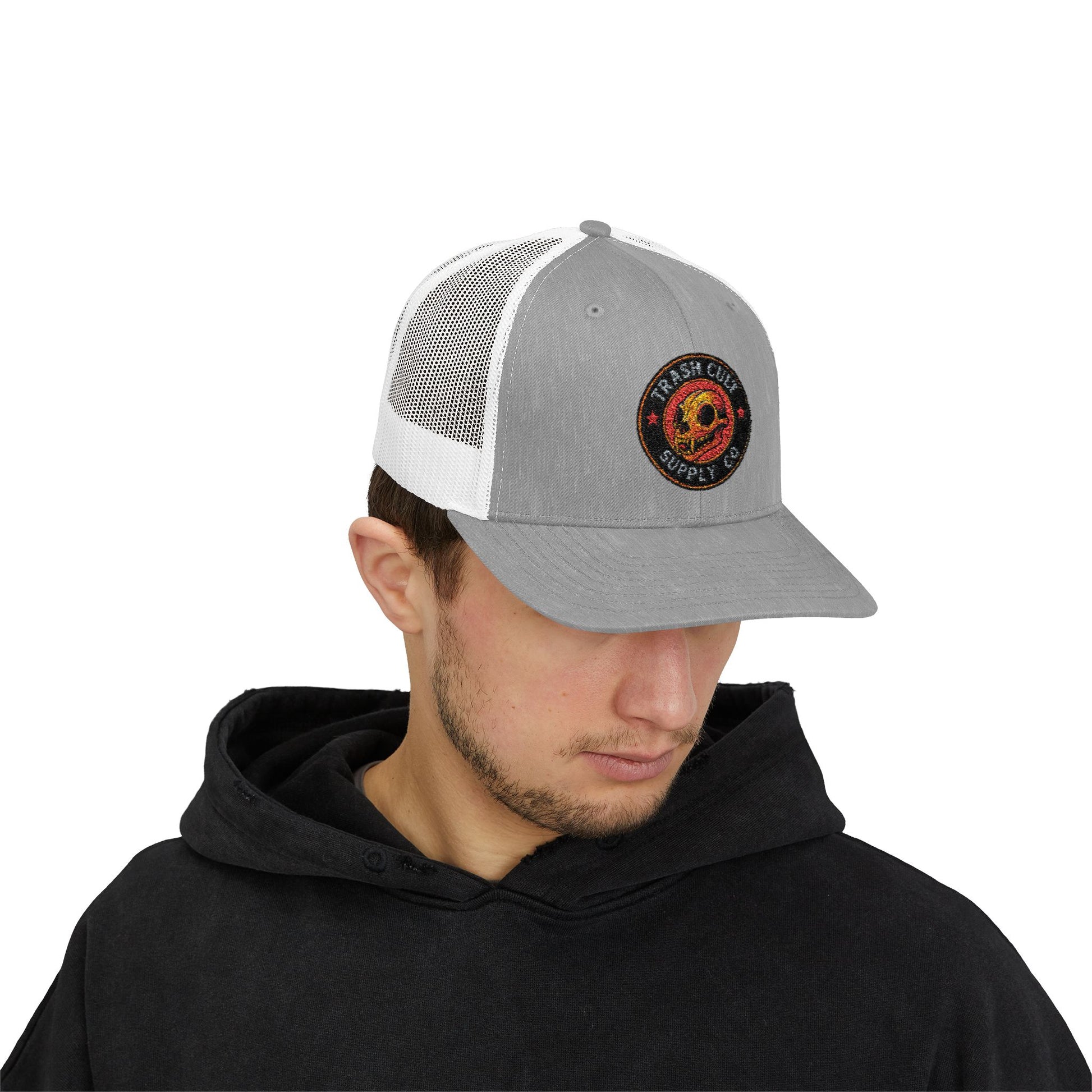 Trash Cult Supply Co. Trucker Hat – Embroidered Logo Snapback Cap
