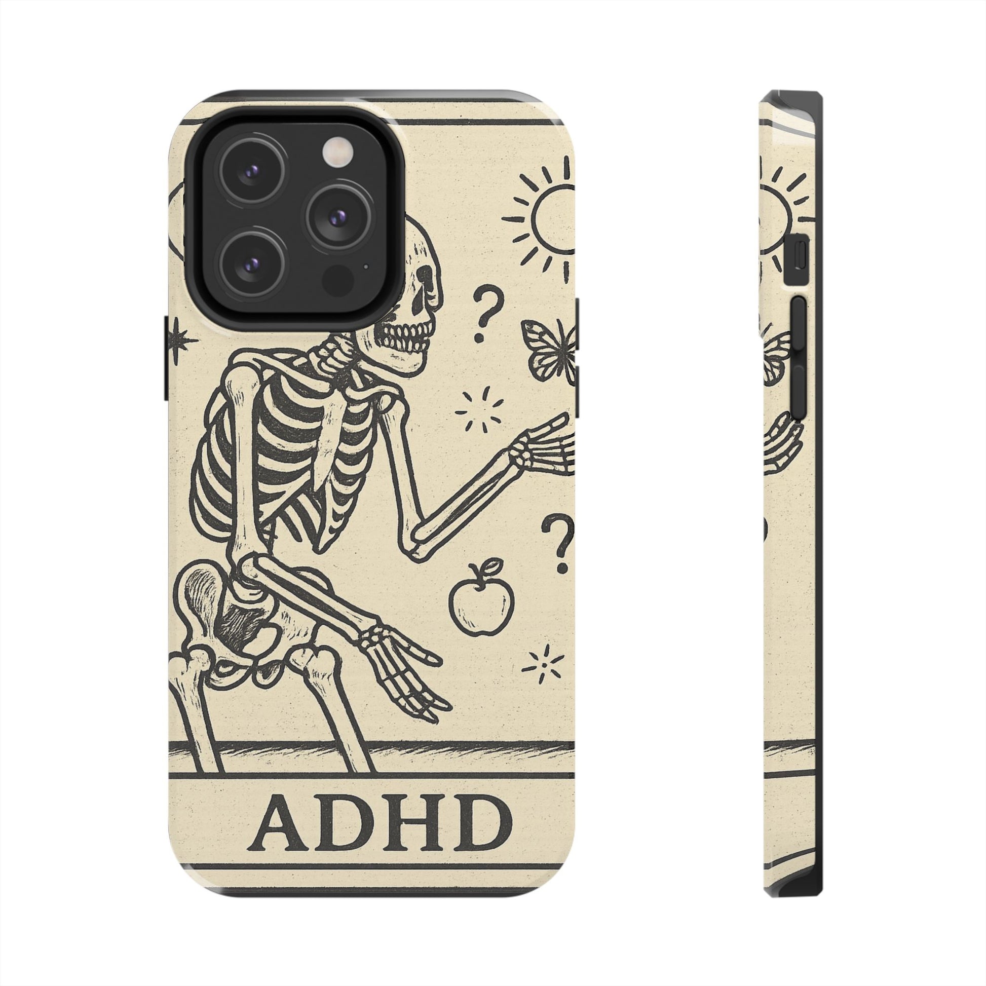 Skeleton ADHD Phone Cases, Unique Phone Cover, Funny ADHD Gift, Quirky Skeleton Design, Cool Accessories for Everyone