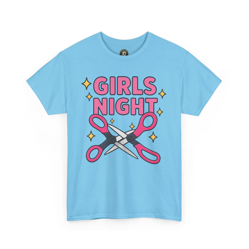 Funny Girls Night Shirt – Lesbian Humor Tee – Pink Scissors Graphic on Gildan 5000