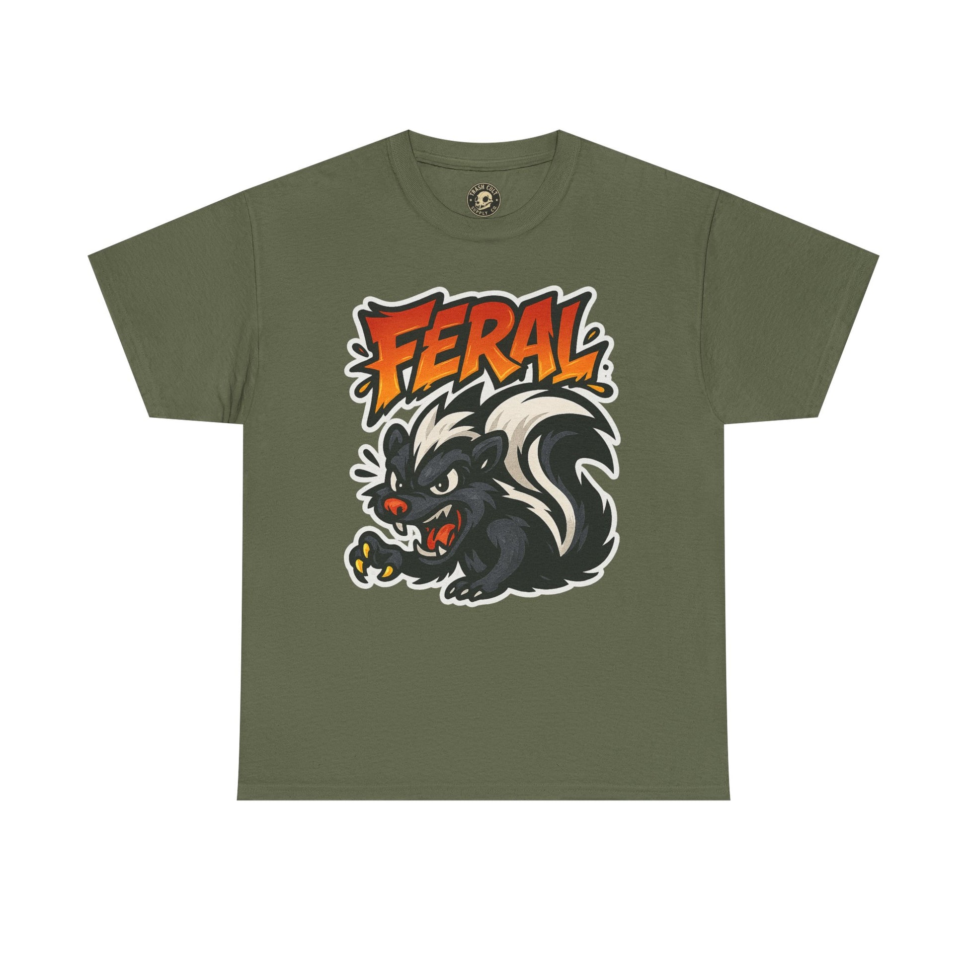Feral  Skunk Graphic Tee, Cool T-Shirt, Streetwear Style, Unique Gift, Animal Lover Apparel, Fun Casual Wear
