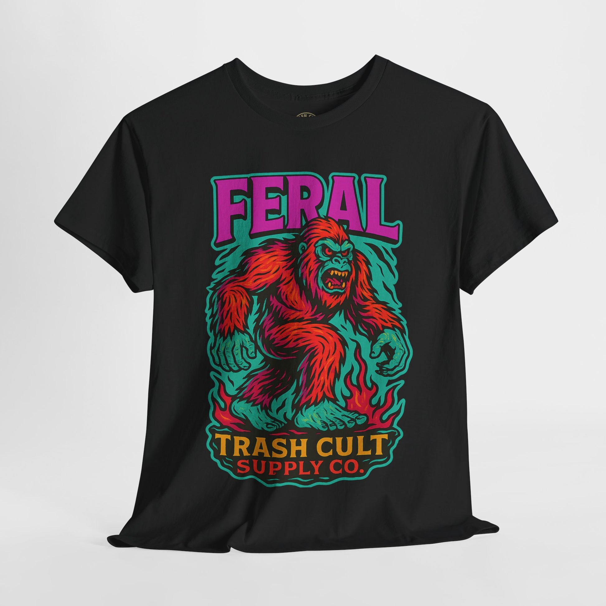 FERAL Bigfoot Shirt – Trashcore Bold Colors | Trash Cult Supply Co | Gildan 5000 Tee