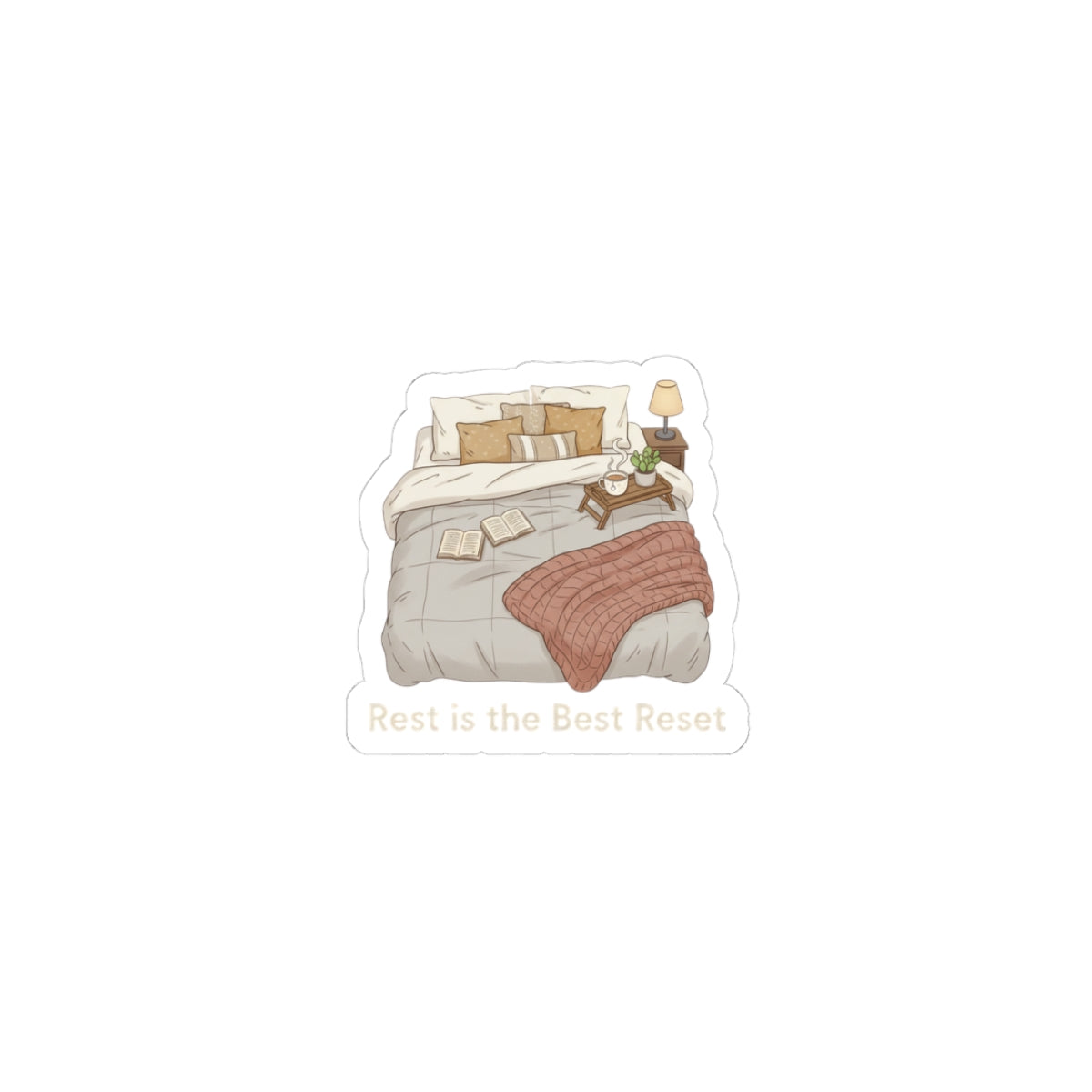 Rest Is the Best Reset Kiss-Cut Stickers | sleepy humor, restful vibes