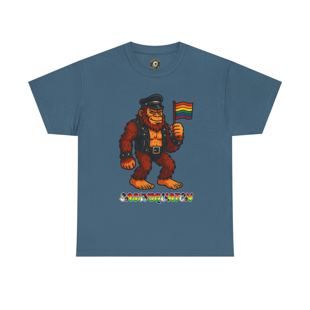 Sassysquatch Graphic Tee – Funny Bigfoot Pride Shirt – LGBTQ Leather Bear T-Shirt – Gildan 5000 Unisex Cotton Tee