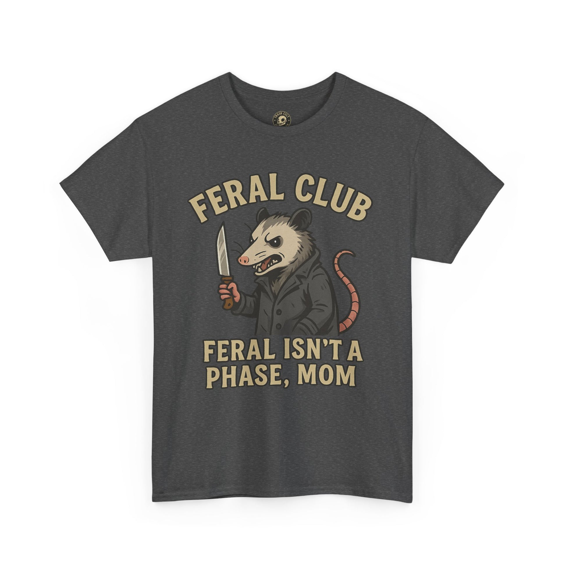 Feral Club Tee - Unisex Heavy Cotton Shirt, Funny Graphic T-Shirt, Gift for Mom, Casual Wear, Easygoing Lifestyle