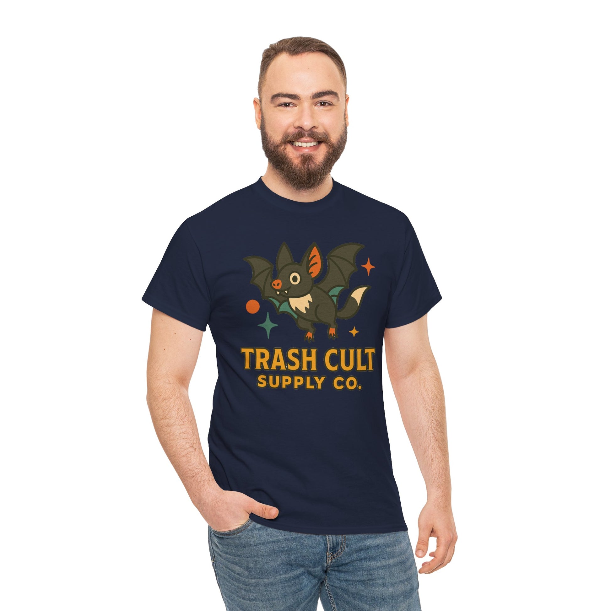 Trash Cult Supply Co. Unisex Heavy Cotton Tee - Fun Graphic Tee for Casual Wear, Perfect Gift for Bat Lovers, Halloween T-Shirt, [...]