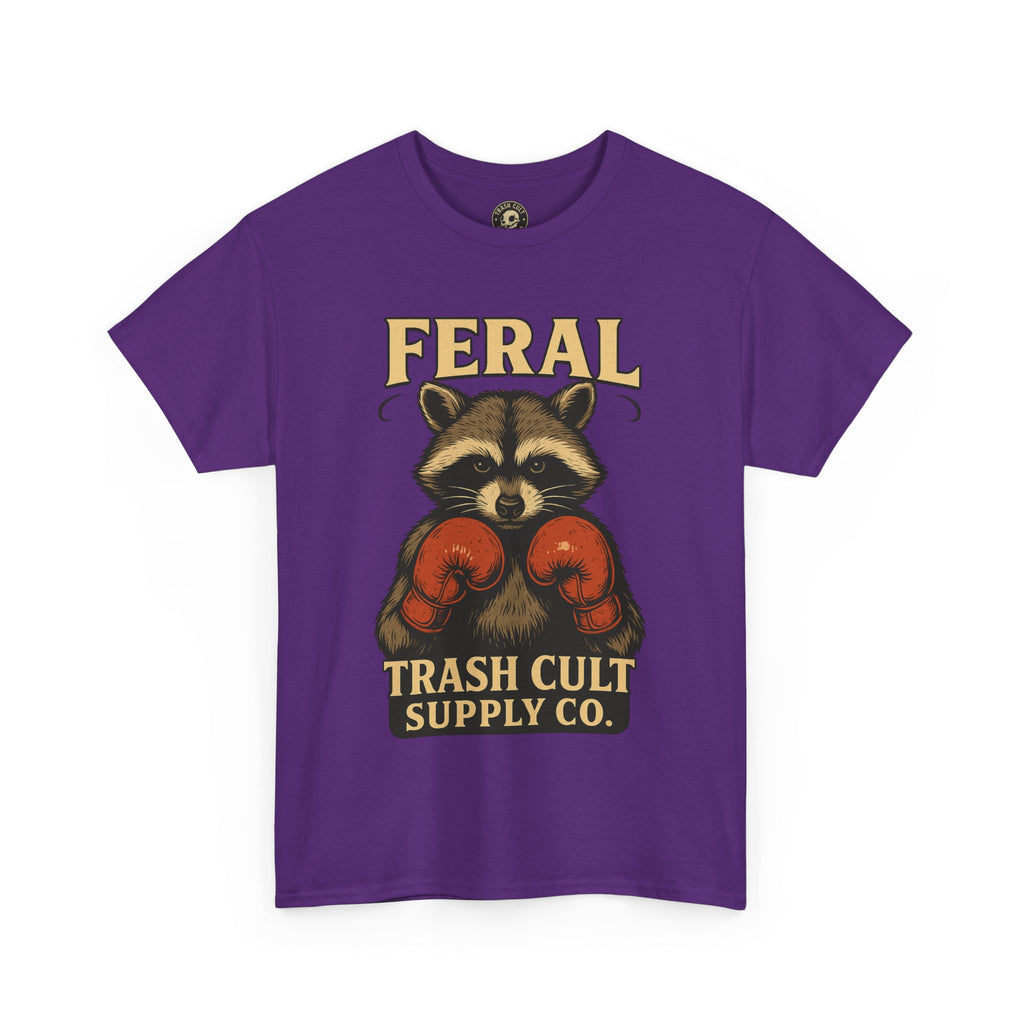 Feral Raccoon Tee - Unisex Heavy Cotton Tee, Cute Animal Shirt, Trendy Graphic Tee, Fun Gift for Animal Lovers, Casual Everyday Wear