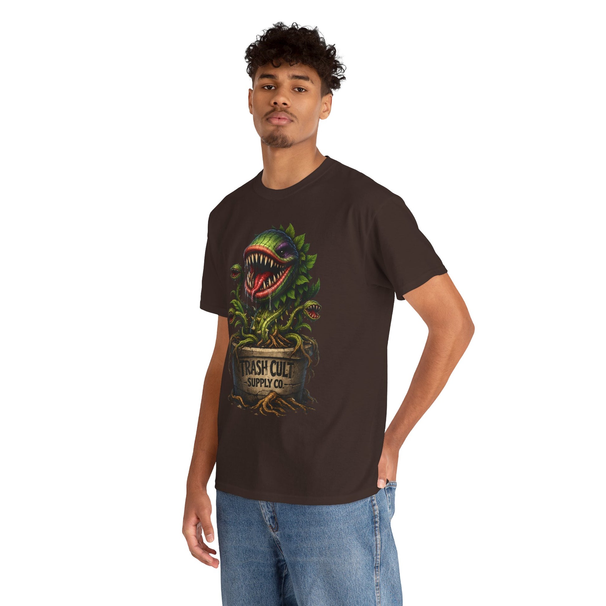 Carnivorous Plant Graphic Tee — "Trash Cult Supply Co." Potted Monster Shirt