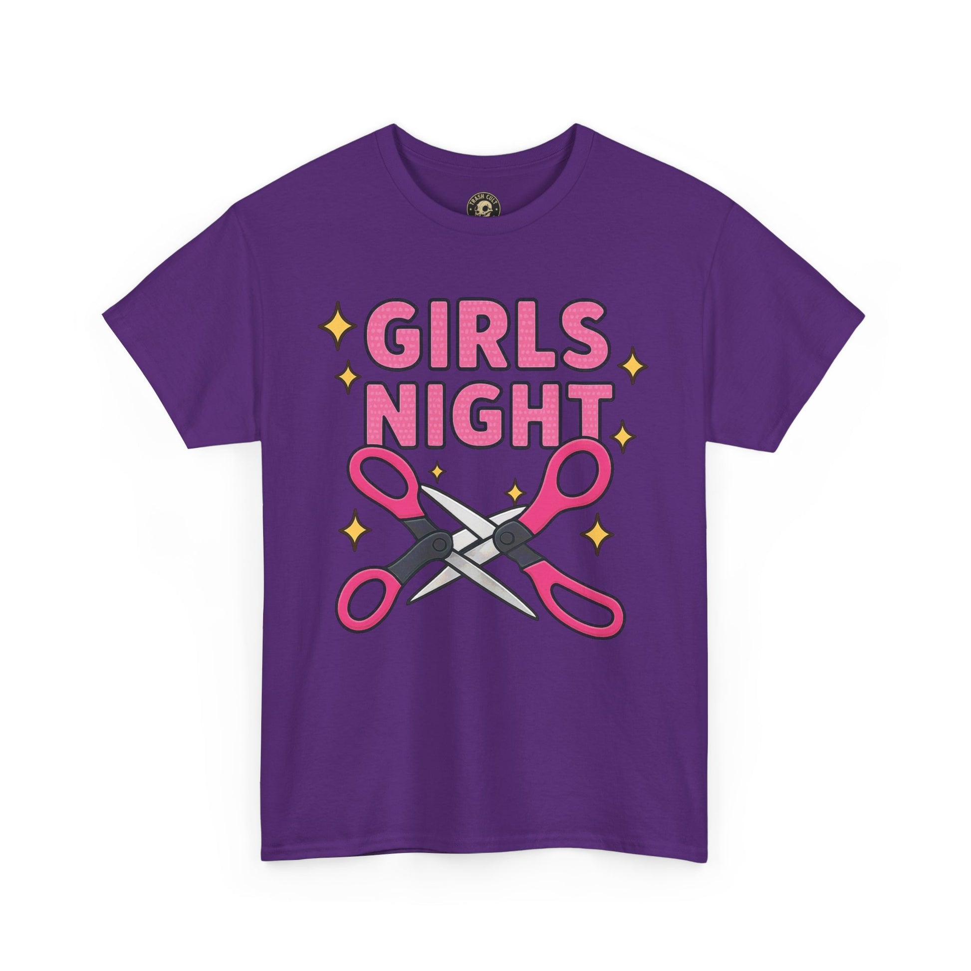 Funny Girls Night Shirt – Lesbian Humor Tee – Pink Scissors Graphic on Gildan 5000