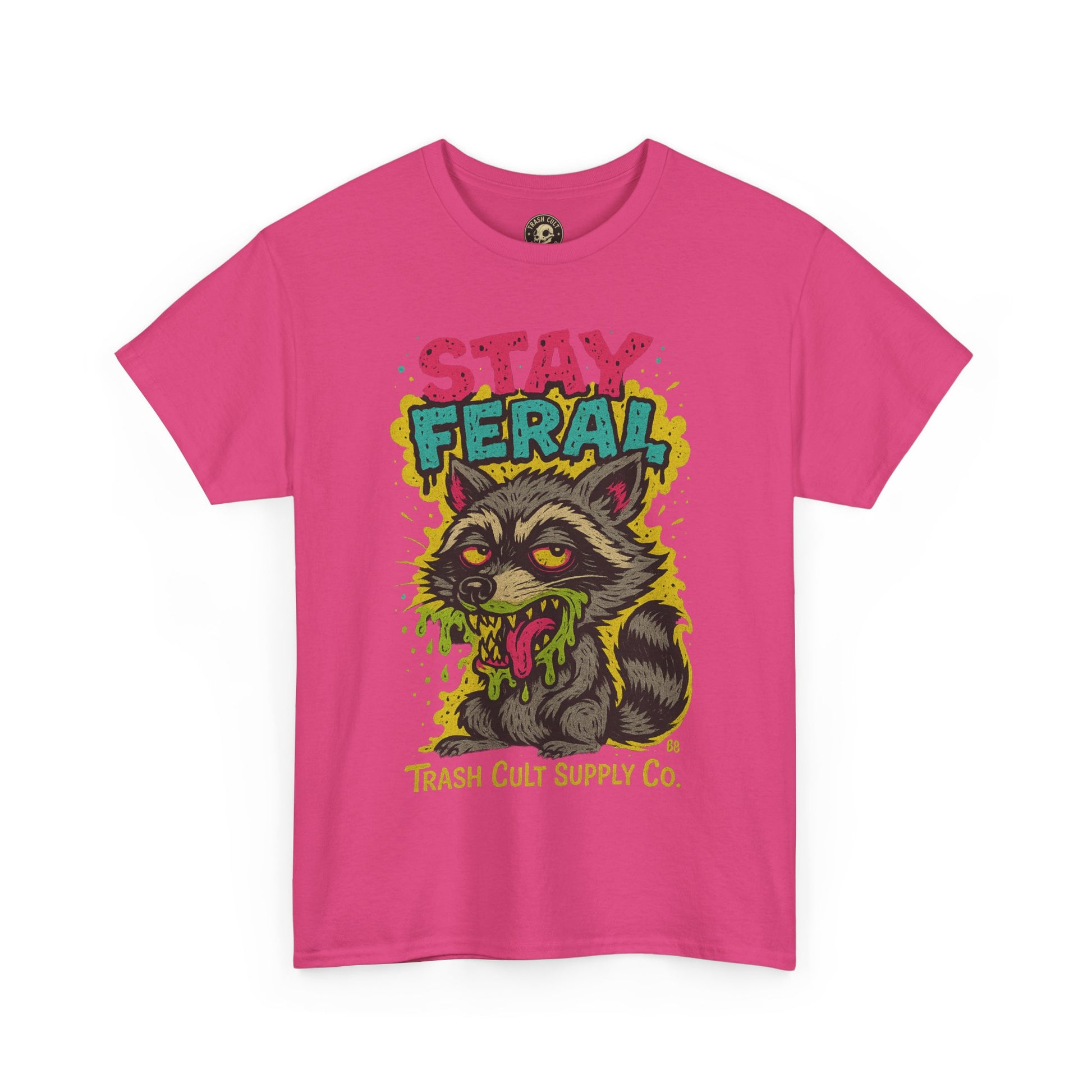 Stay Feral Raccoon Lowbrow Tee – Trash Cult Supply Co. | Gildan 5000