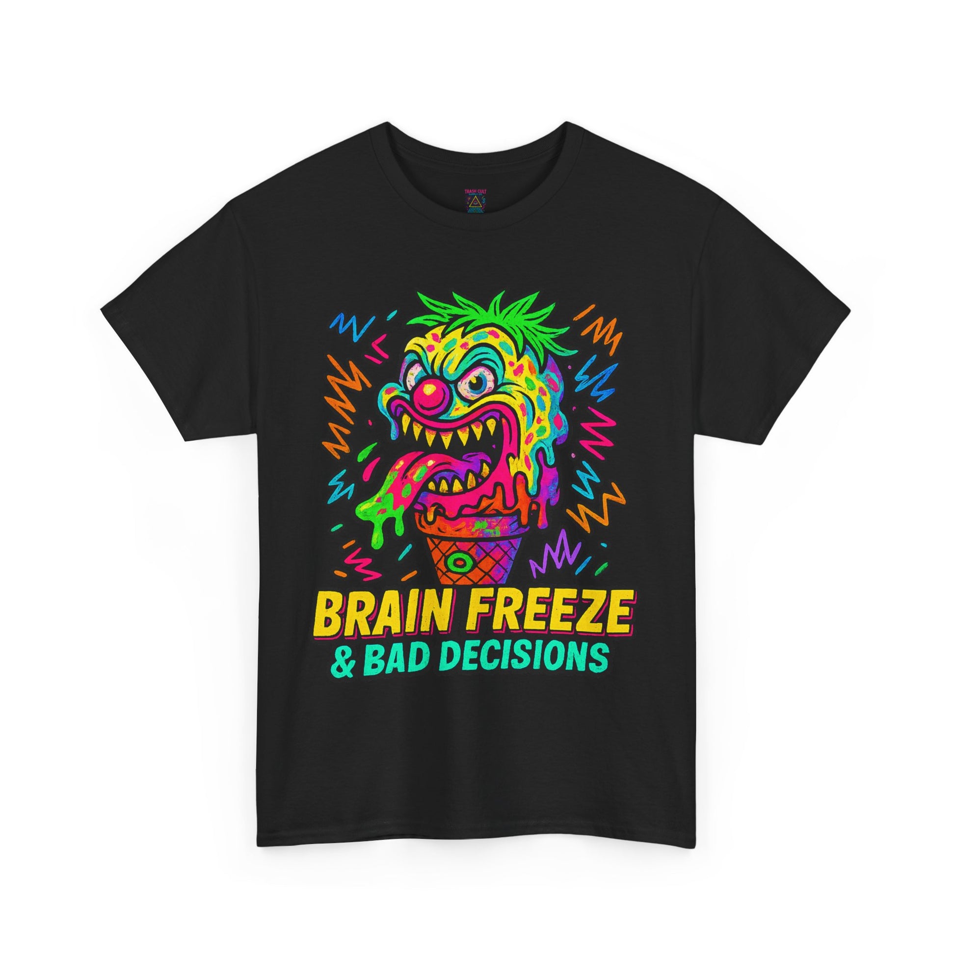 Brain Freeze & Bad Decisions – Limited Edition Neon Ice Cream Monster Tee | Gildan 5000 | Illuminasty Drop