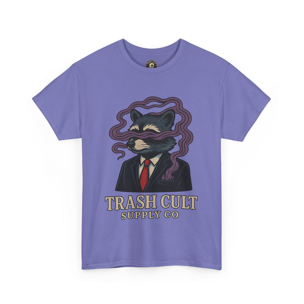 Suited Raccoon Smoke Design – Trash Cult Supply Co | Bold Graffiti Tattoo Tee