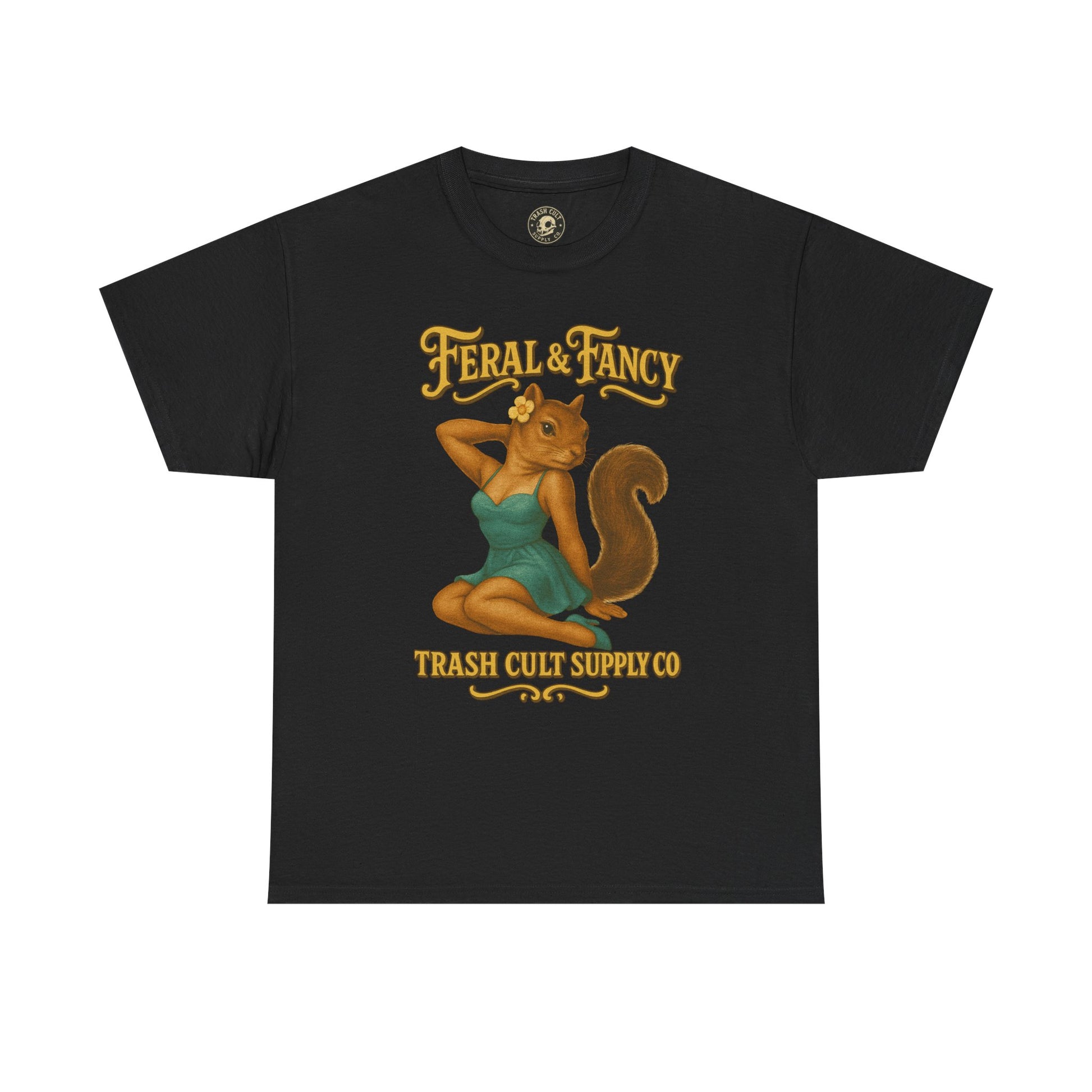 Feral & Fancy Pin-Up Squirrel Shirt – Vintage 1950s Style | Trash Cult Supply Co | Gildan 5000