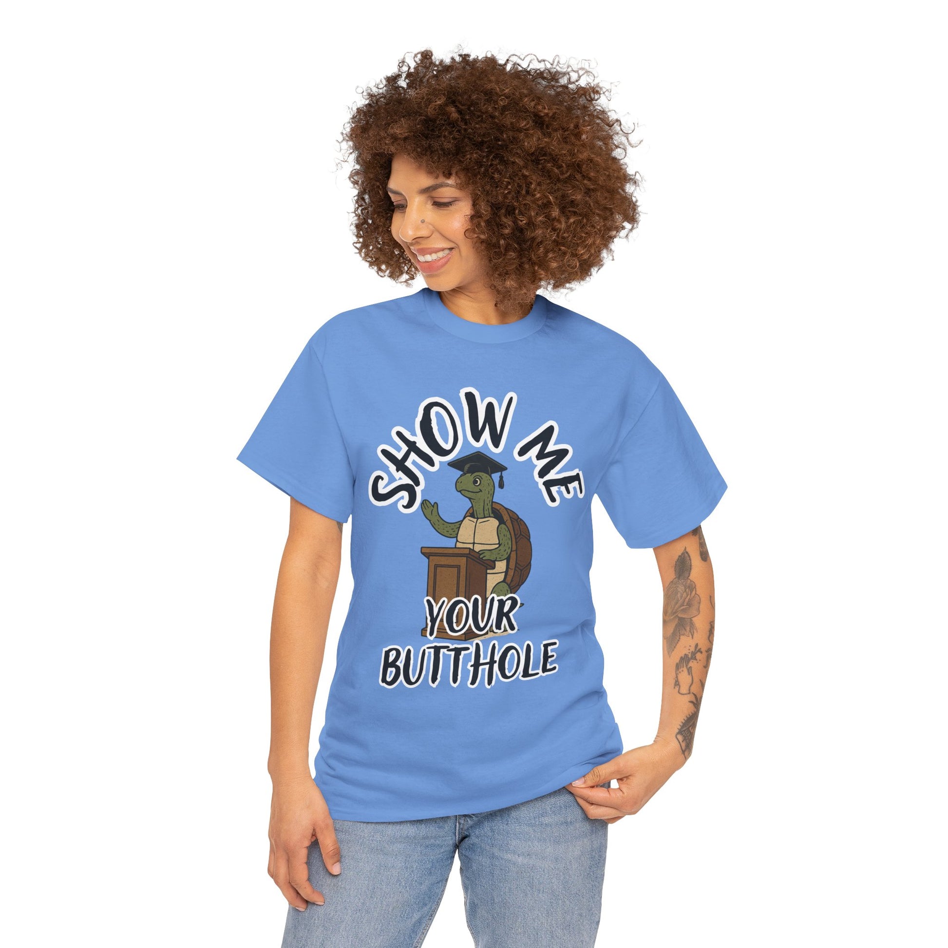 Show Me Your Butthole Turtle Tee – Feral Graduation Speech Shirt