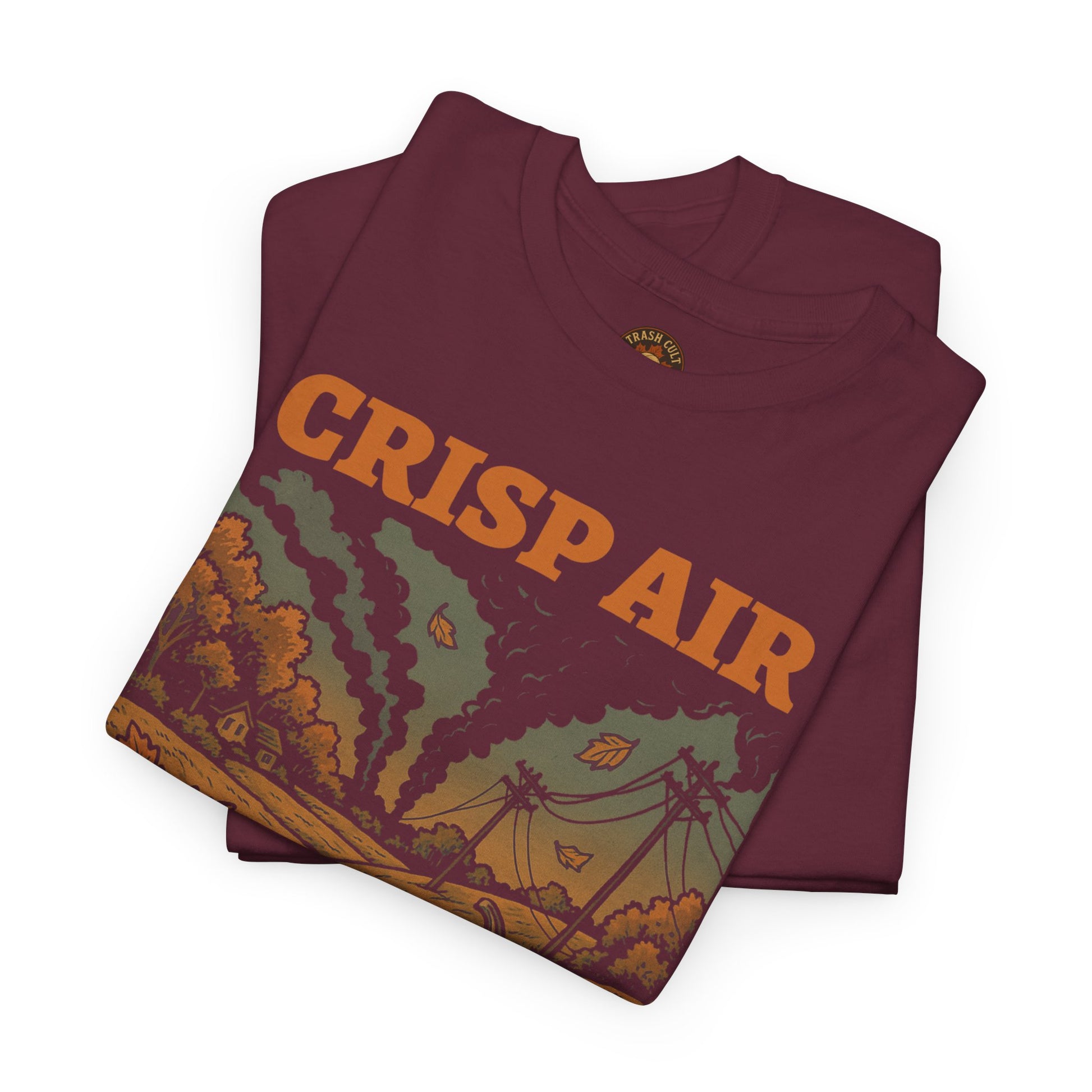 Crisp Air Crumbling Society Shirt – Dystopian Fall Pumpkin Tee – Fall of Humanity Collection – Trash Cult Supply Co.