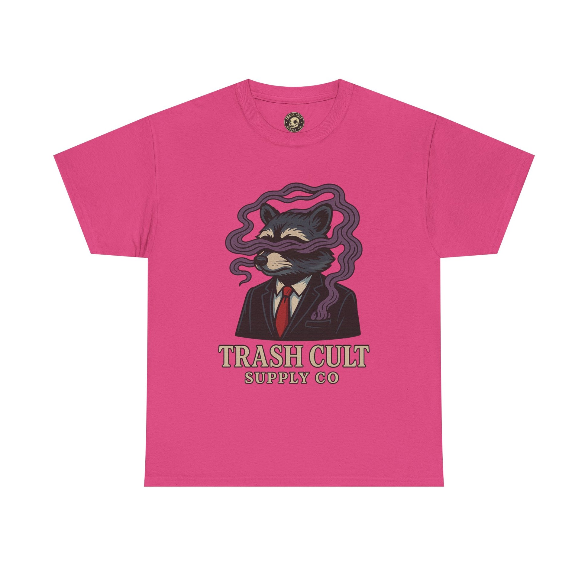 Suited Raccoon Smoke Design – Trash Cult Supply Co | Bold Graffiti Tattoo Tee