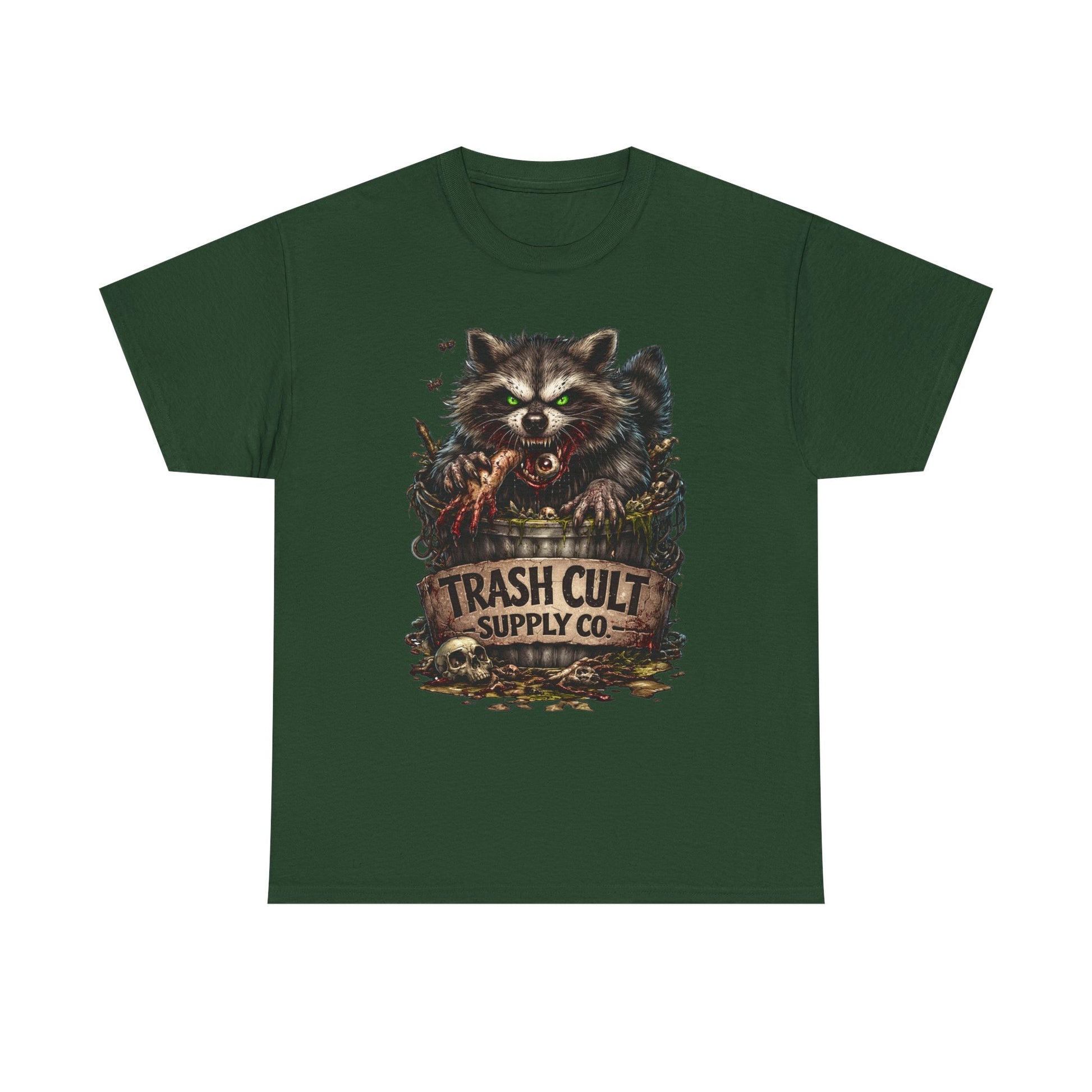 Raccoon 'Trash Cult Supply Co.' Graphic Tee — Vintage Grunge Animal Streetwear