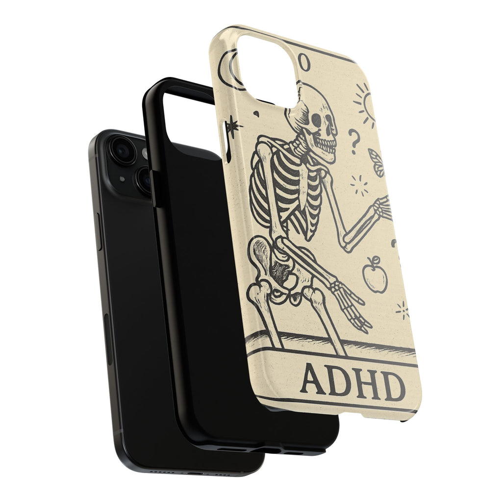 Skeleton ADHD Phone Cases, Unique Phone Cover, Funny ADHD Gift, Quirky Skeleton Design, Cool Accessories for Everyone