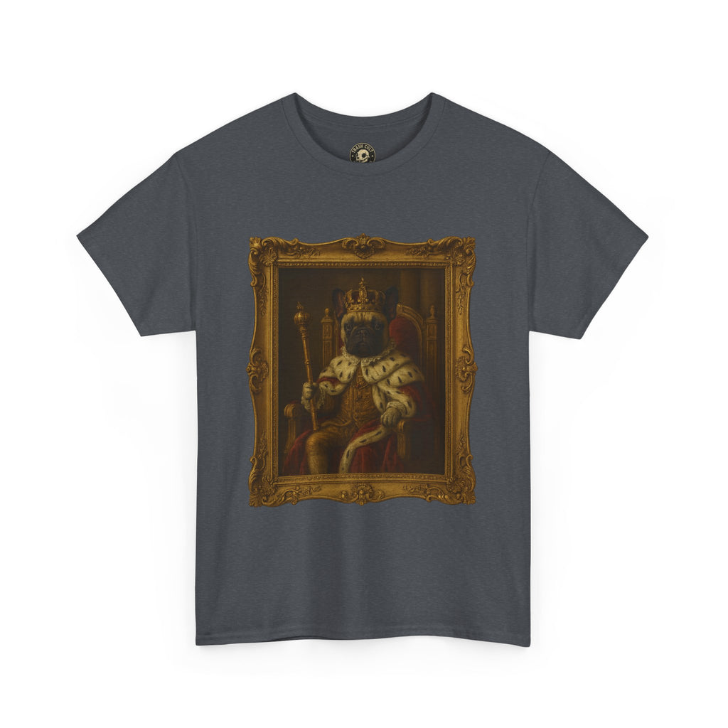 French Bulldog King Baroque Portrait Shirt – Funny Royal Dog Tee – Gildan 5000 Unisex Heavy Cotton