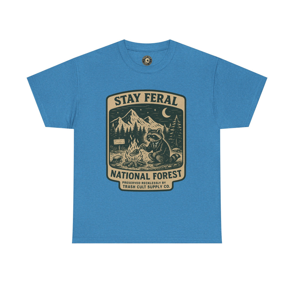 Stay Feral National Forest Shirt – Vintage Raccoon Camping Tee – Trash Cult Supply Co – Gildan 5000