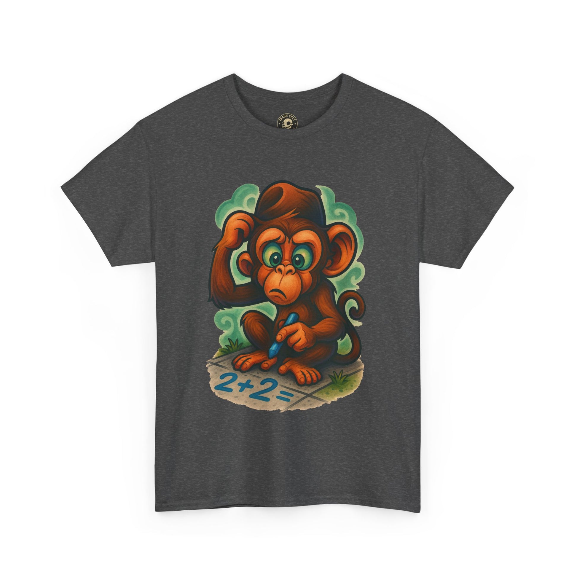 Confused Monkey Math Shirt – Funny Thoughtful Graphic Tee | Unisex Gildan 5000
