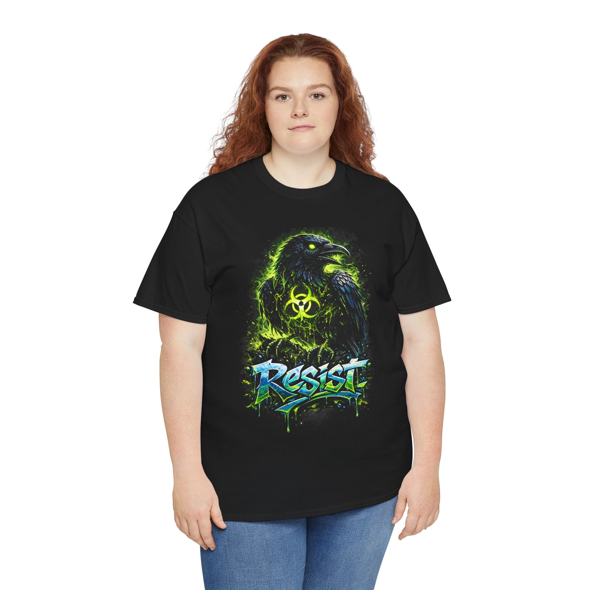 Resist Raven T-Shirt — Biohazard Neon Graphic Tee