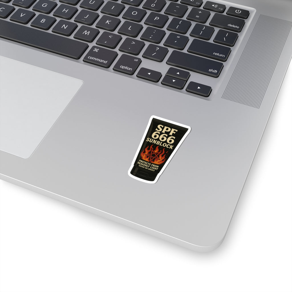 SPF 666 Sunblock Sticker – Demonic Summer Kiss Cut Decal