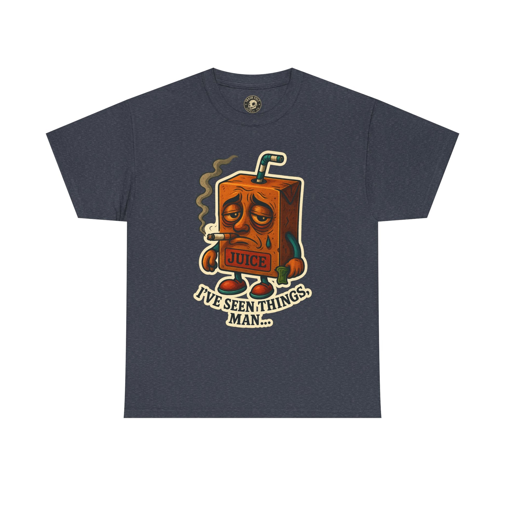 Juice Box Graphic Tee - I've Seen Things Man, Funny T-Shirt, Gift for Friends, Unisex Cotton Tee, Humor Merchandise