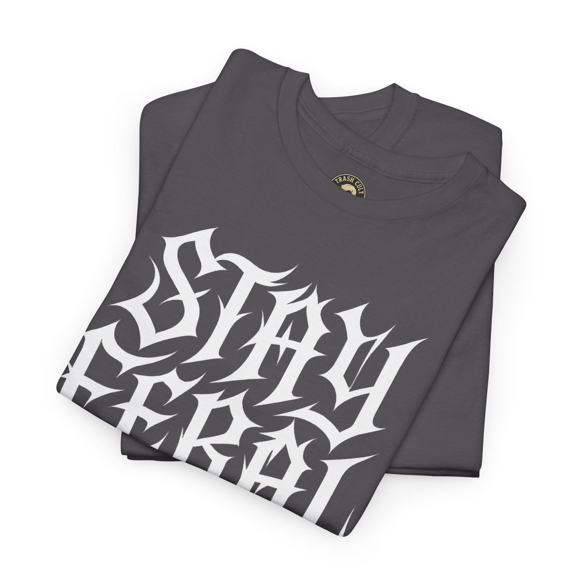 Unisex Heavy Cotton Tee - Stay Feral Graphic Tee, Streetwear Shirt, Gift for Wild Spirits, Eco-Friendly Casualwear, Summer Fashion